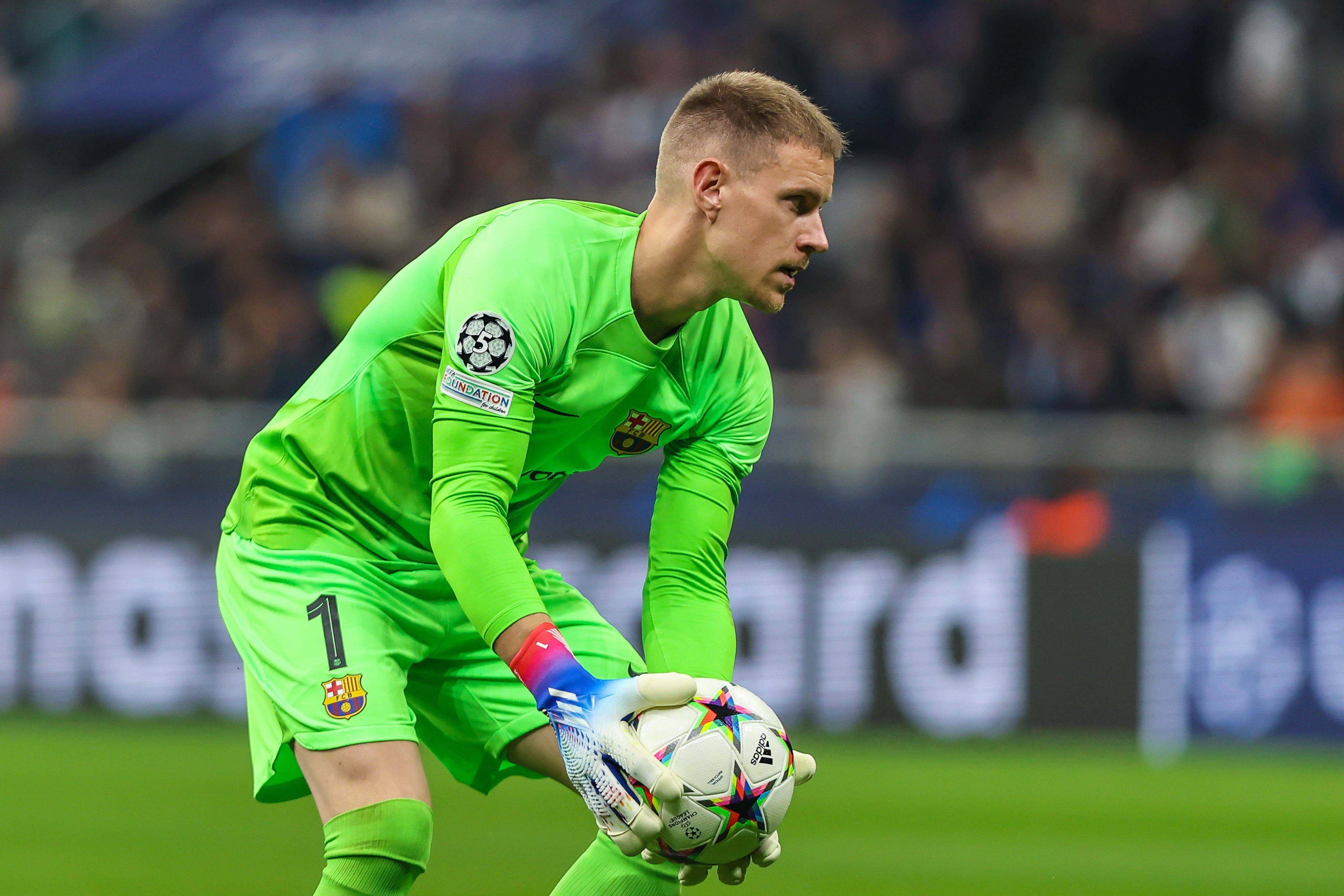  Marc André Ter Stegen, en un partido de Champions con el Barcelona.