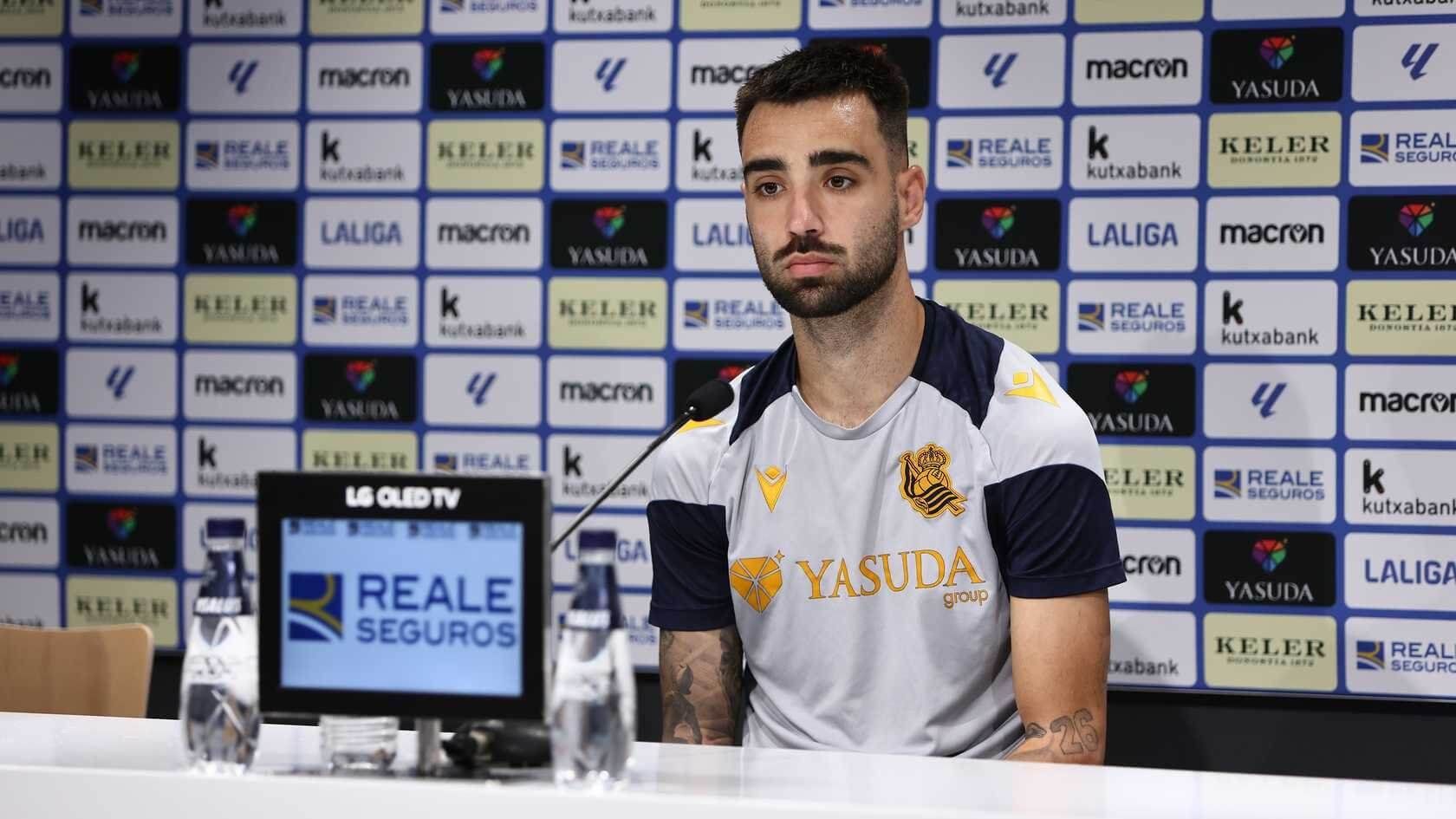  Brais Méndez, en rueda de prensa en Zubieta.