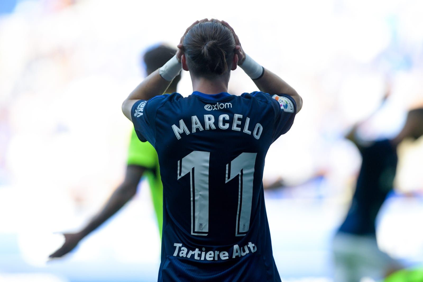 Marcelo Flores se lamenta de una acción ante el Leganés.