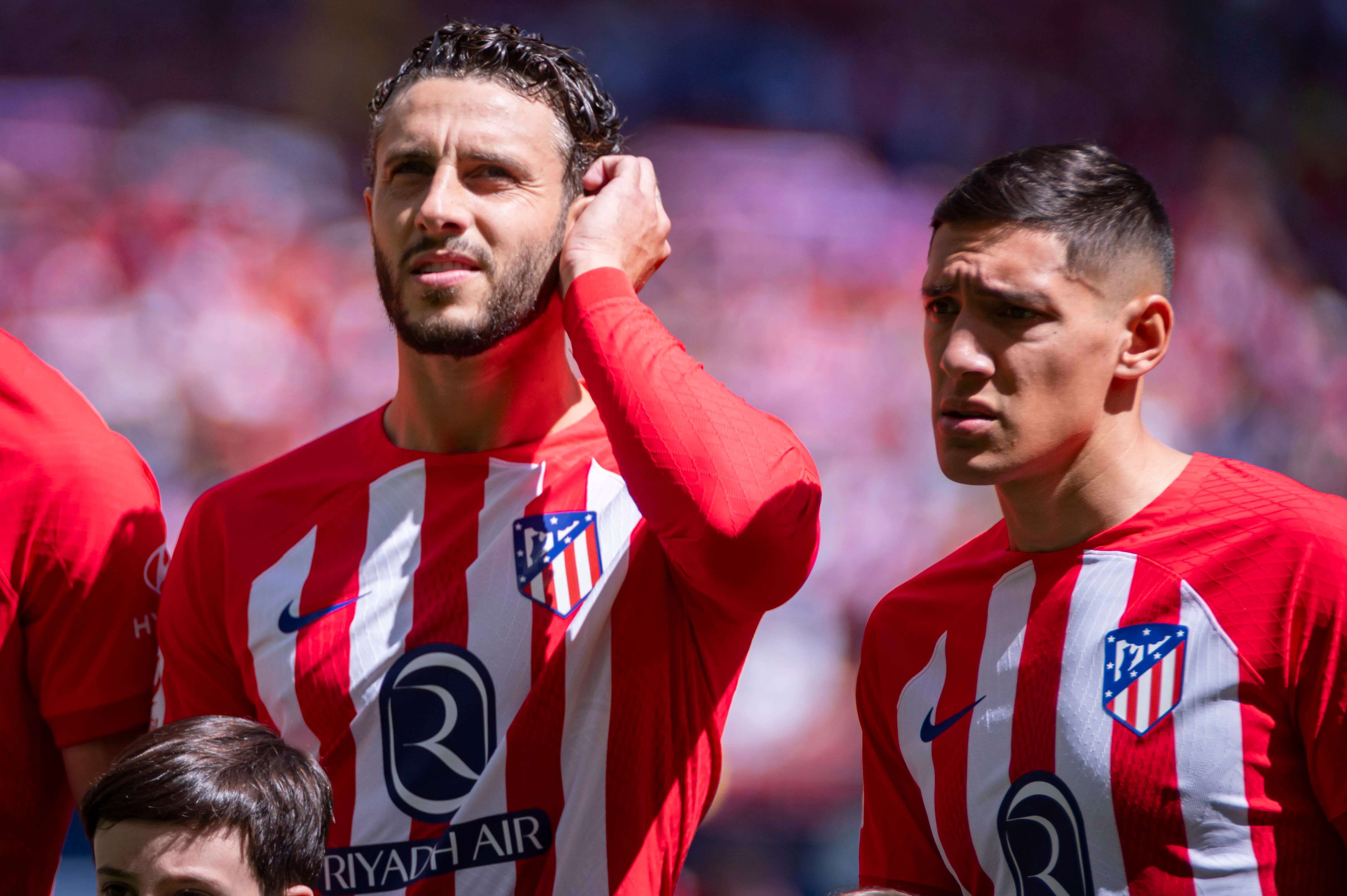  Mario Hermoso y Nahuel Molina, en un partido del Atlético.