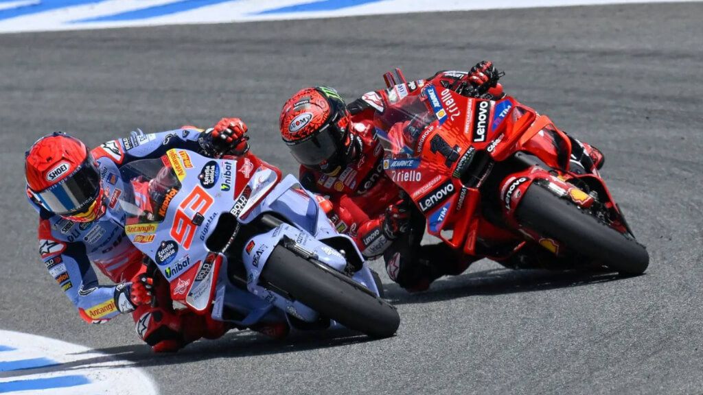  Marc Márquez y Pecco Bagnaia, en el GP de Jerez.