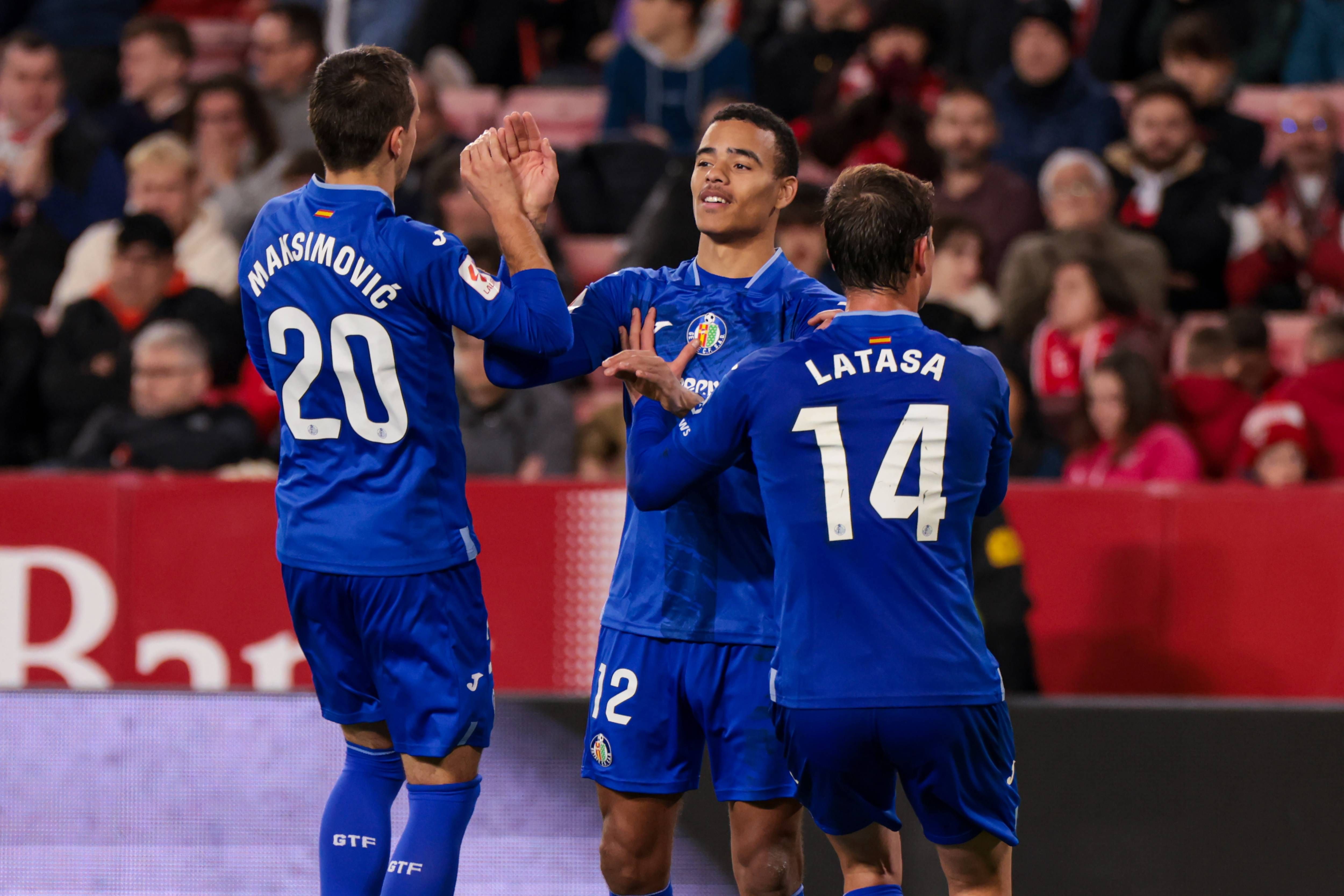  Mason Greenwood celebrando su gol en el Sevilla-Getafe.