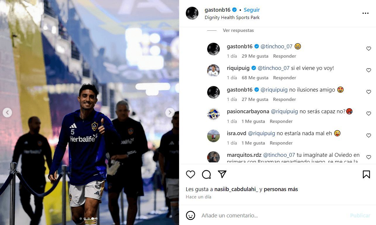  Mensajes de Brugman y Riqui Puig en Instagram.