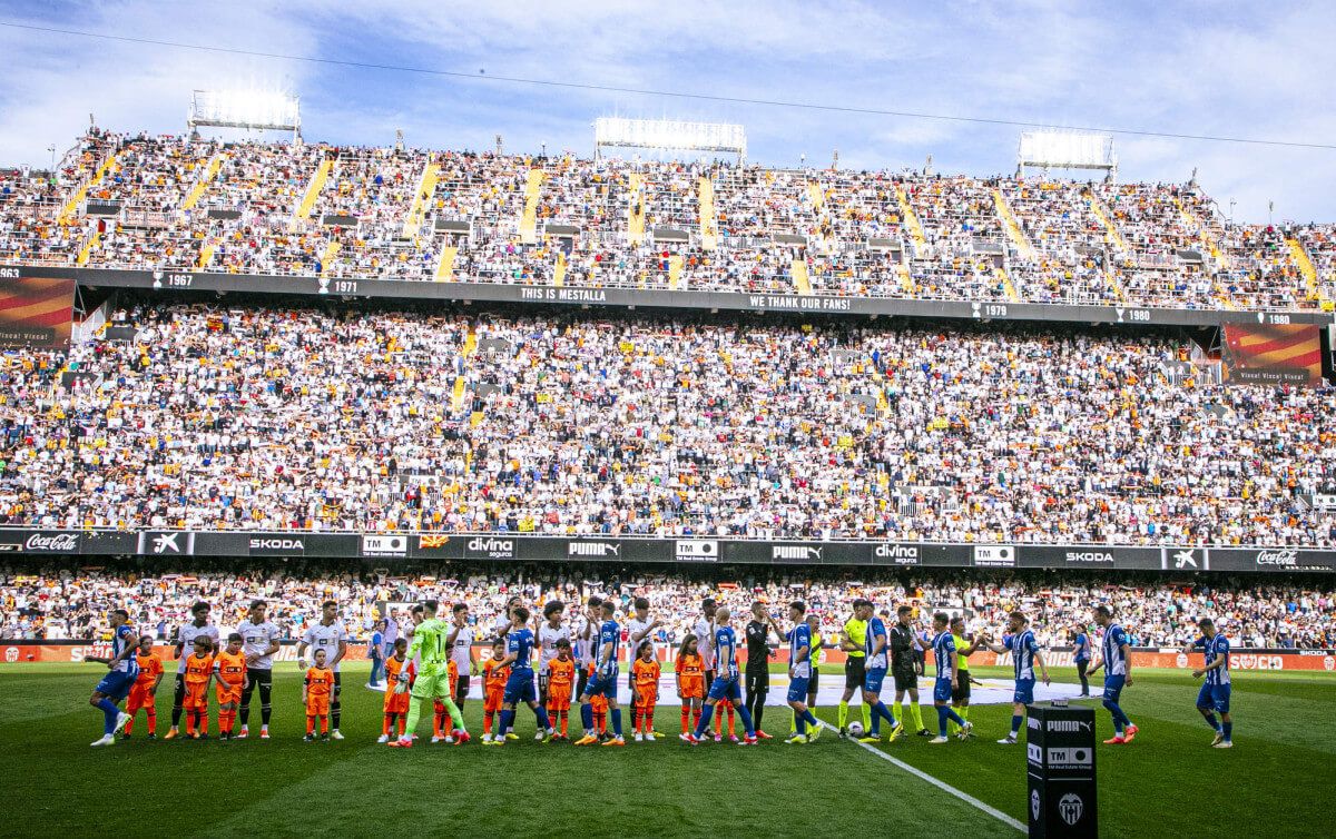 Mestalla, en el último partido ante el Deportivo Alavés.