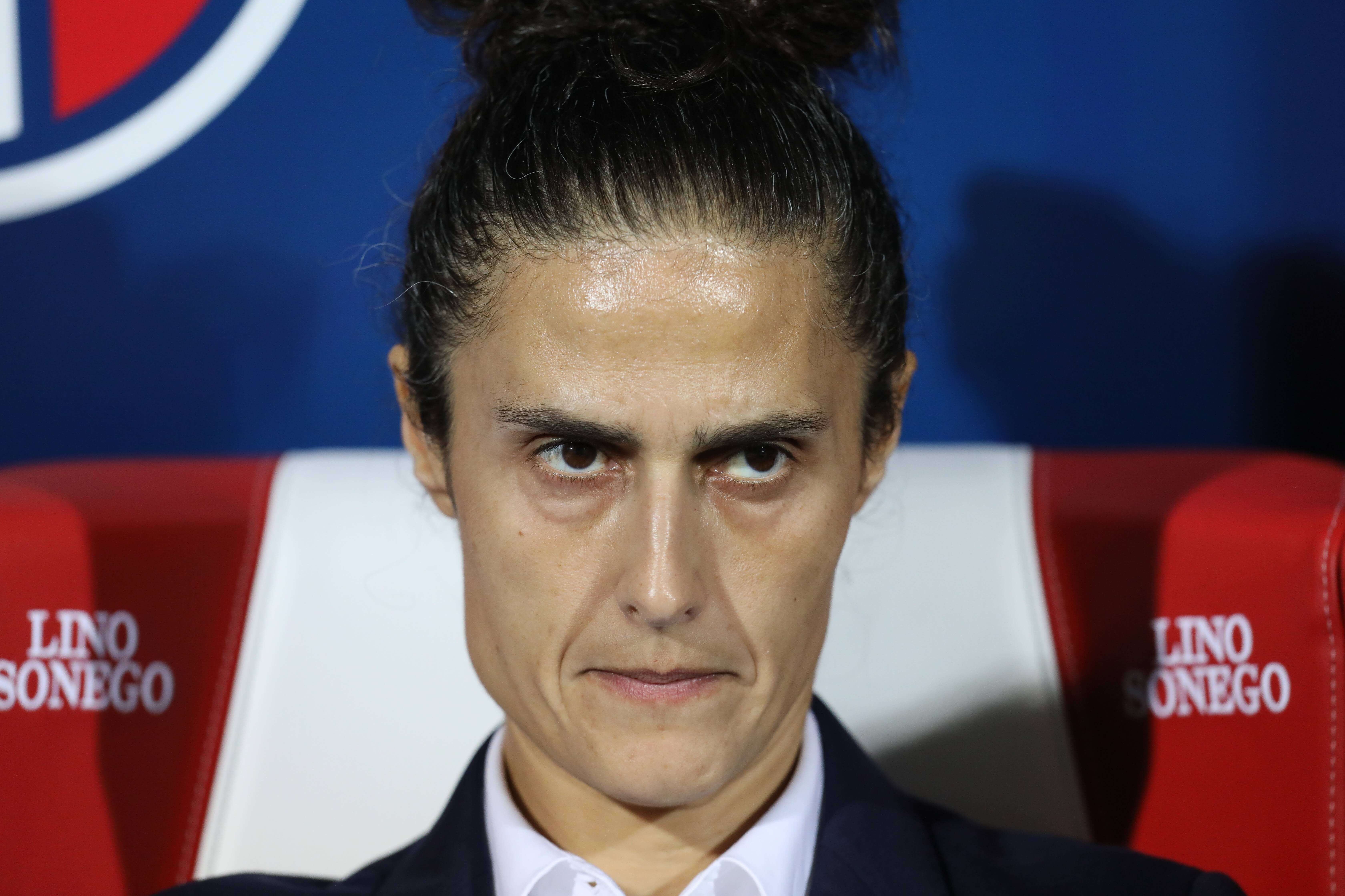 Montse Tomé, en un partido de España.