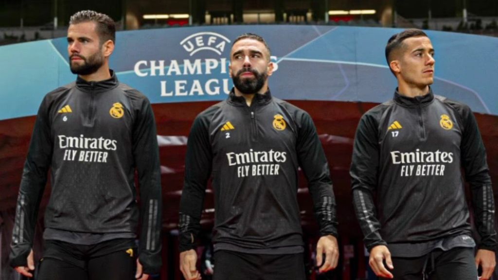  Nacho, Carvajal y Lucas Vázquez, canteranos del Real Madrid.