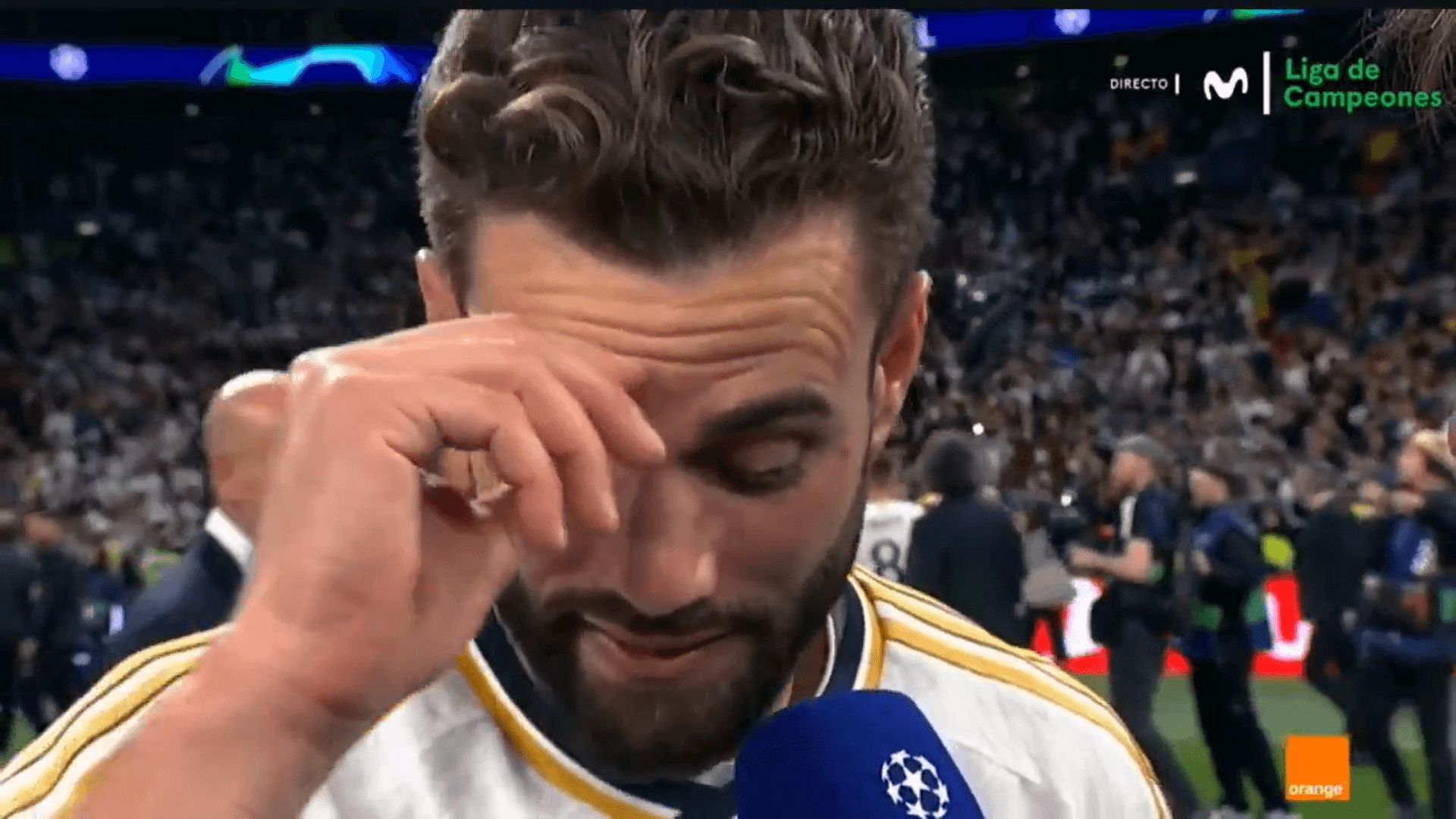 Nacho Fernández, en la entrevista postpartido.