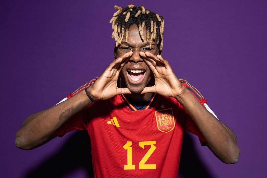 El grito del jugador del Athletic Club Nico Williams, que tiene seguramente por delante un verano en 2024 con Eurocopa y JJOO.