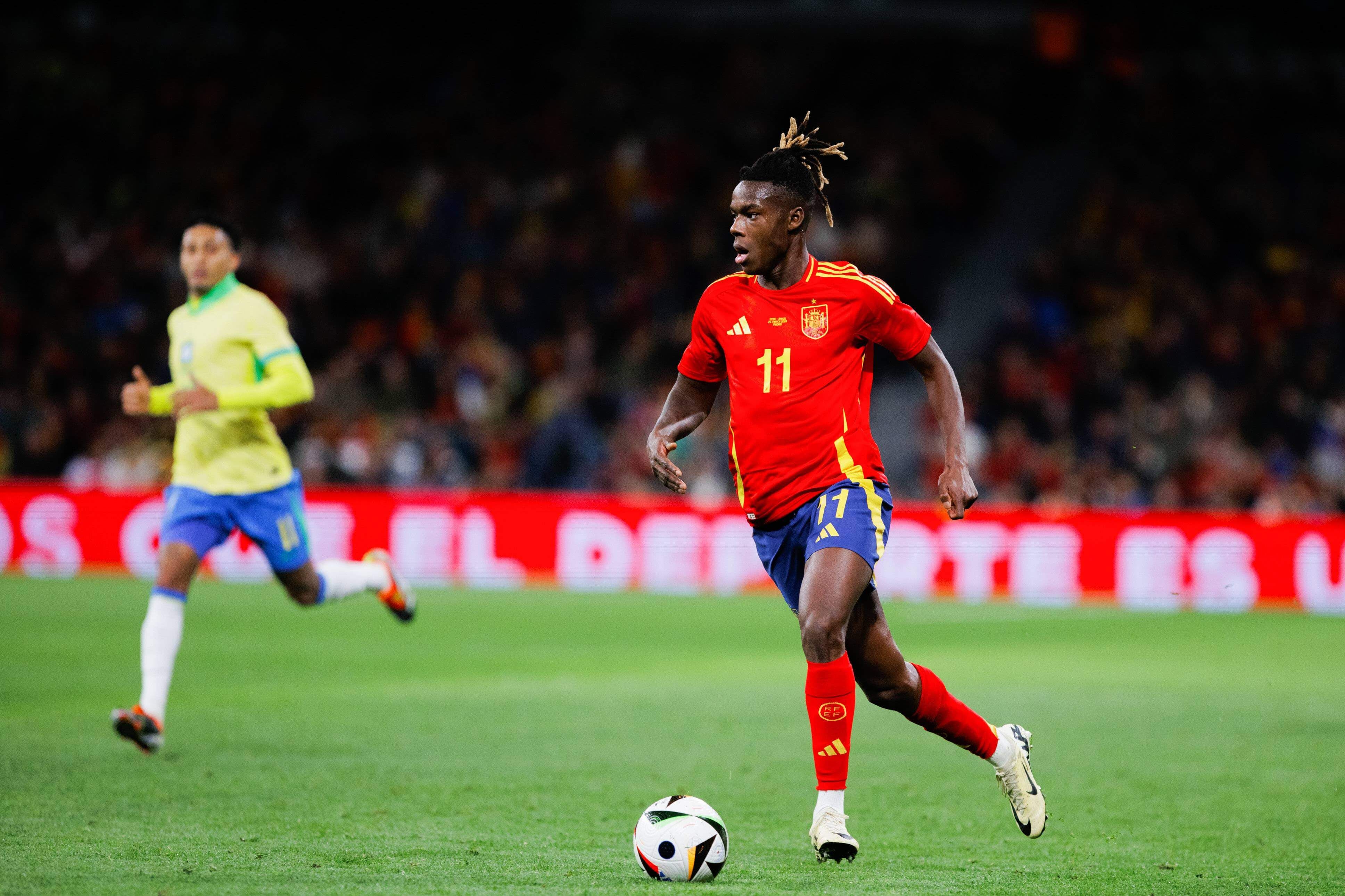 Nico Williams jugó el España-Brasil en el Santiago Bernabéu (foto: Cordon Press).
