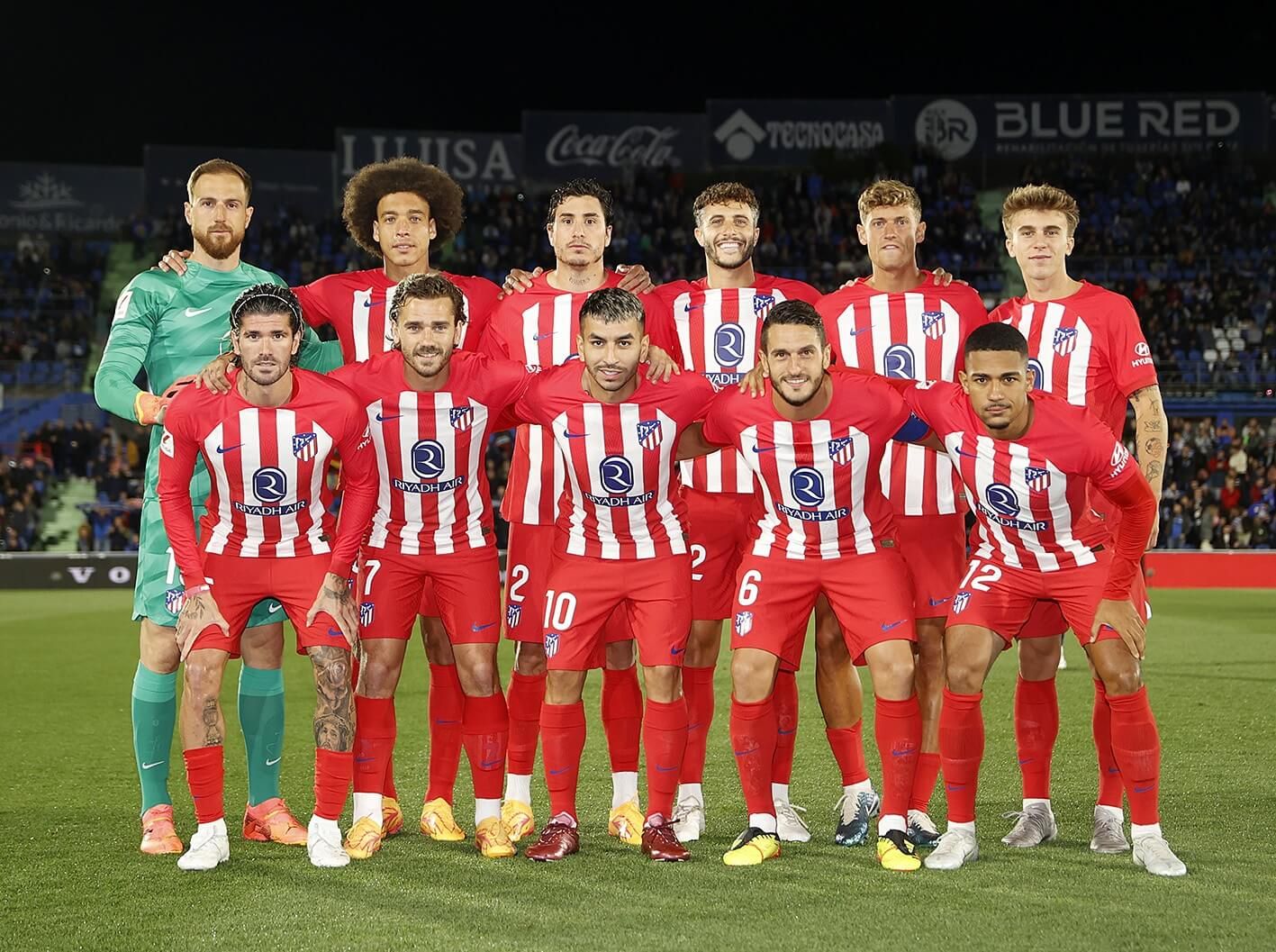  El once del Atlético de Madrid ante el Getafe.