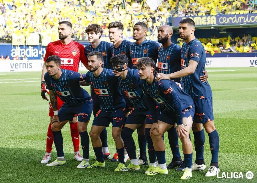 Once titular del Valencia CF ante el Villarreal en La Cerámica