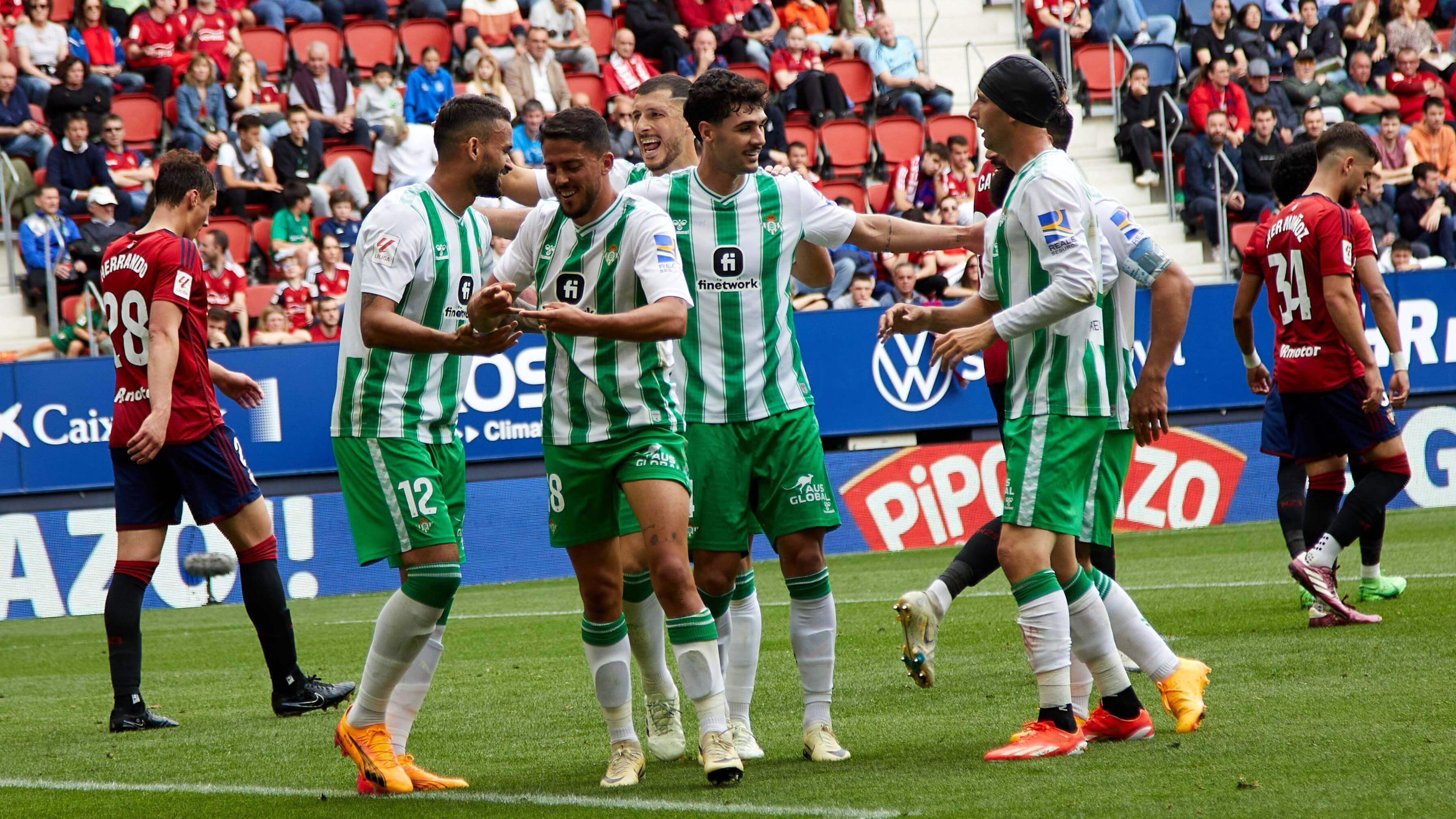  La celebración del gol de Fornals a Osasuna