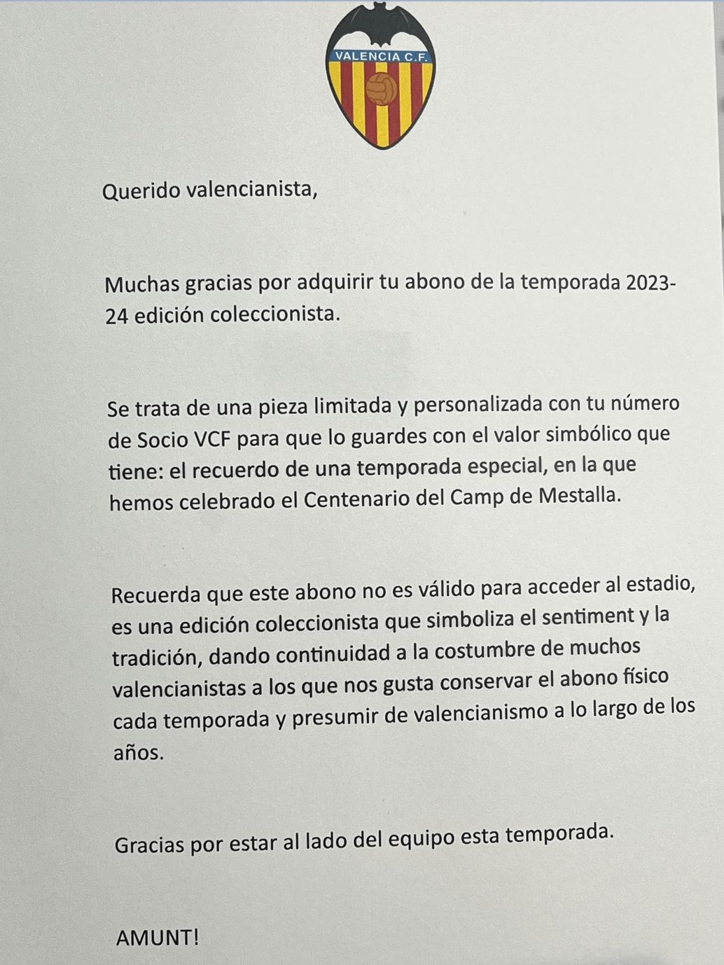  Pase de abonado edición coleccionista 2023-24