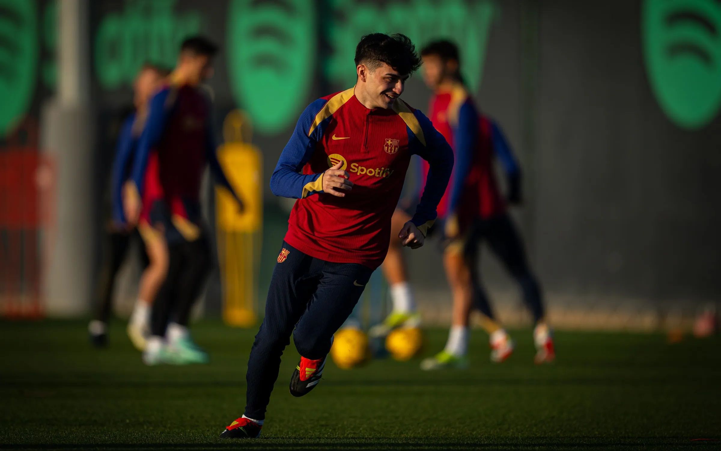 Pedri, en una sesión del Barcelona.