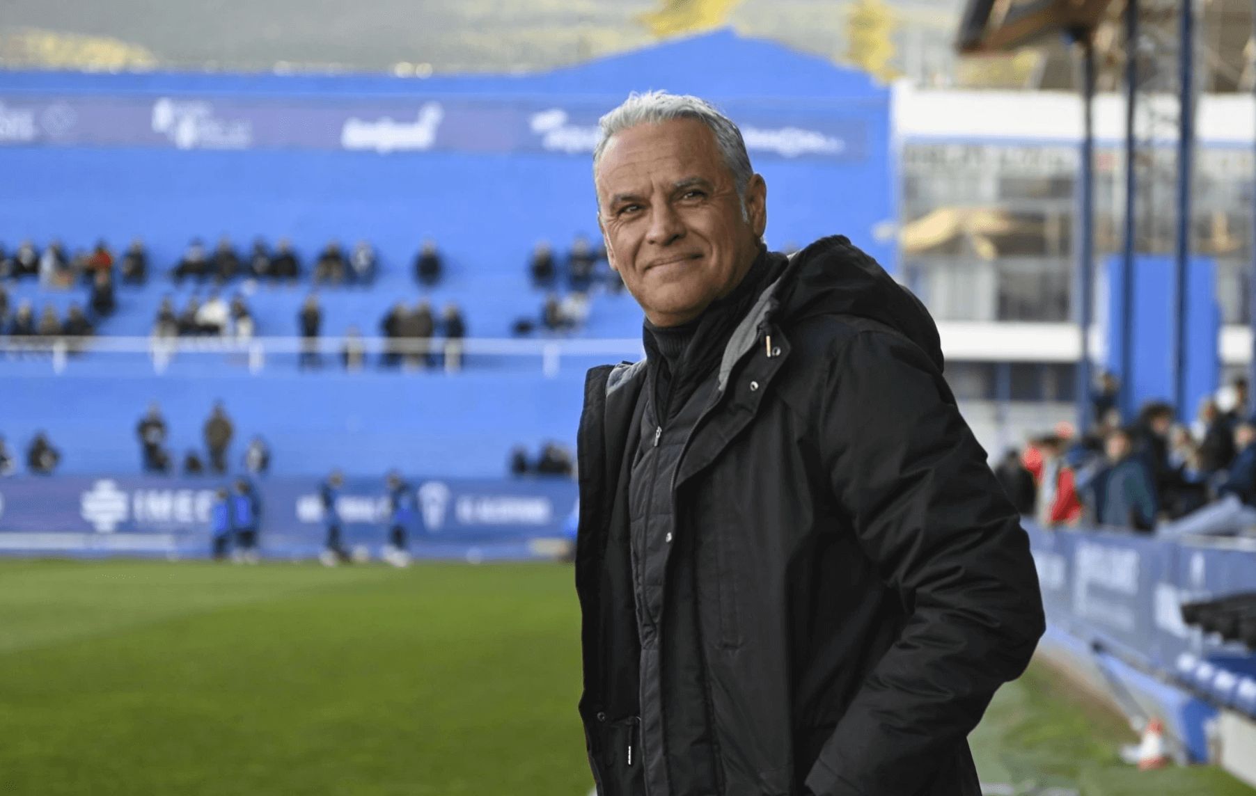  Pellicer, en el estadio del Alcoyano, antes del partido. (MCF)