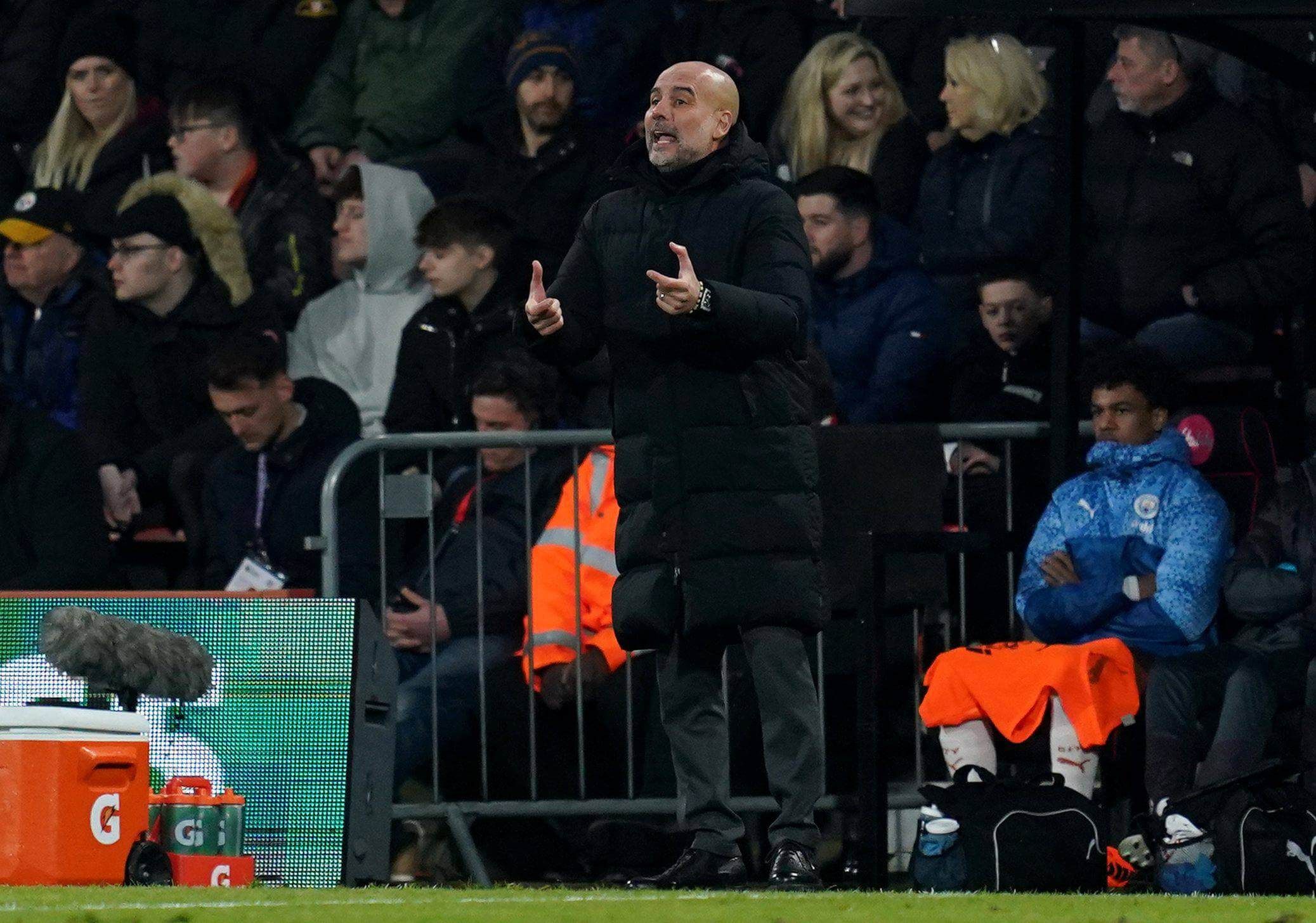  Pep Guardiola en el Bournemouth - Manchester City.