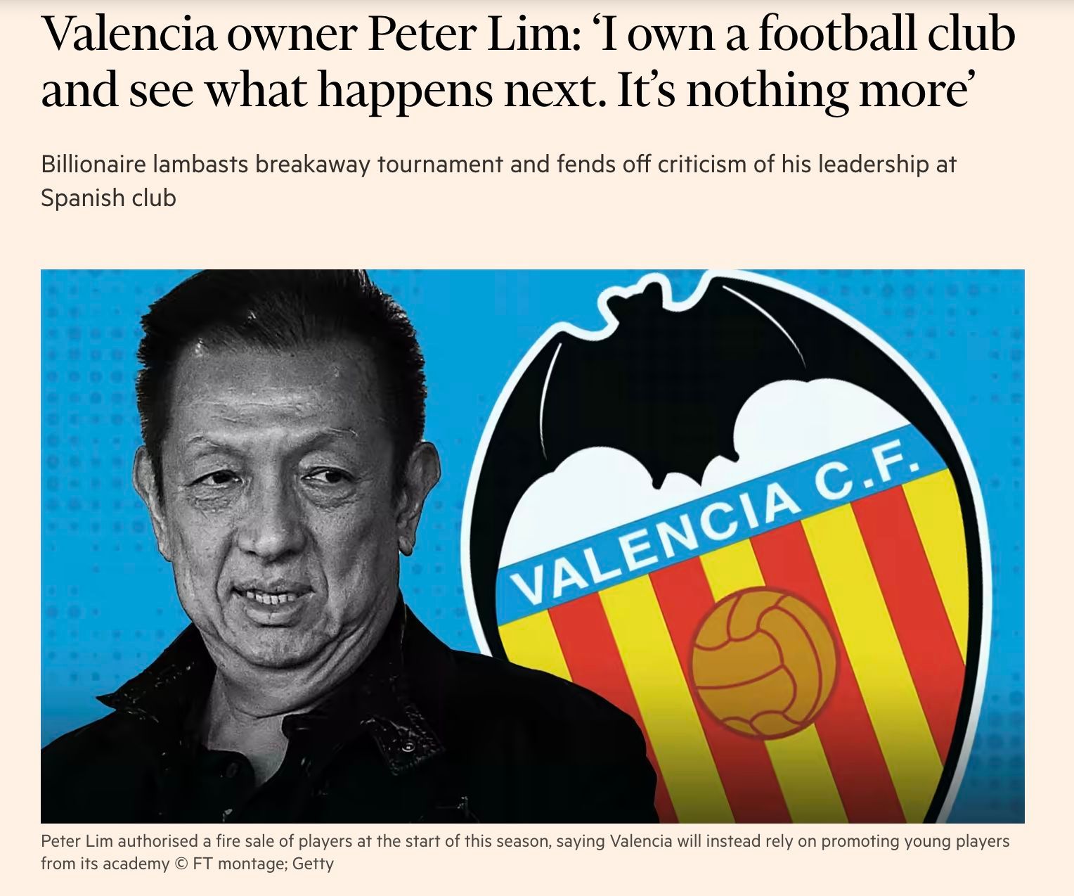 Peter Lim en Financial Times