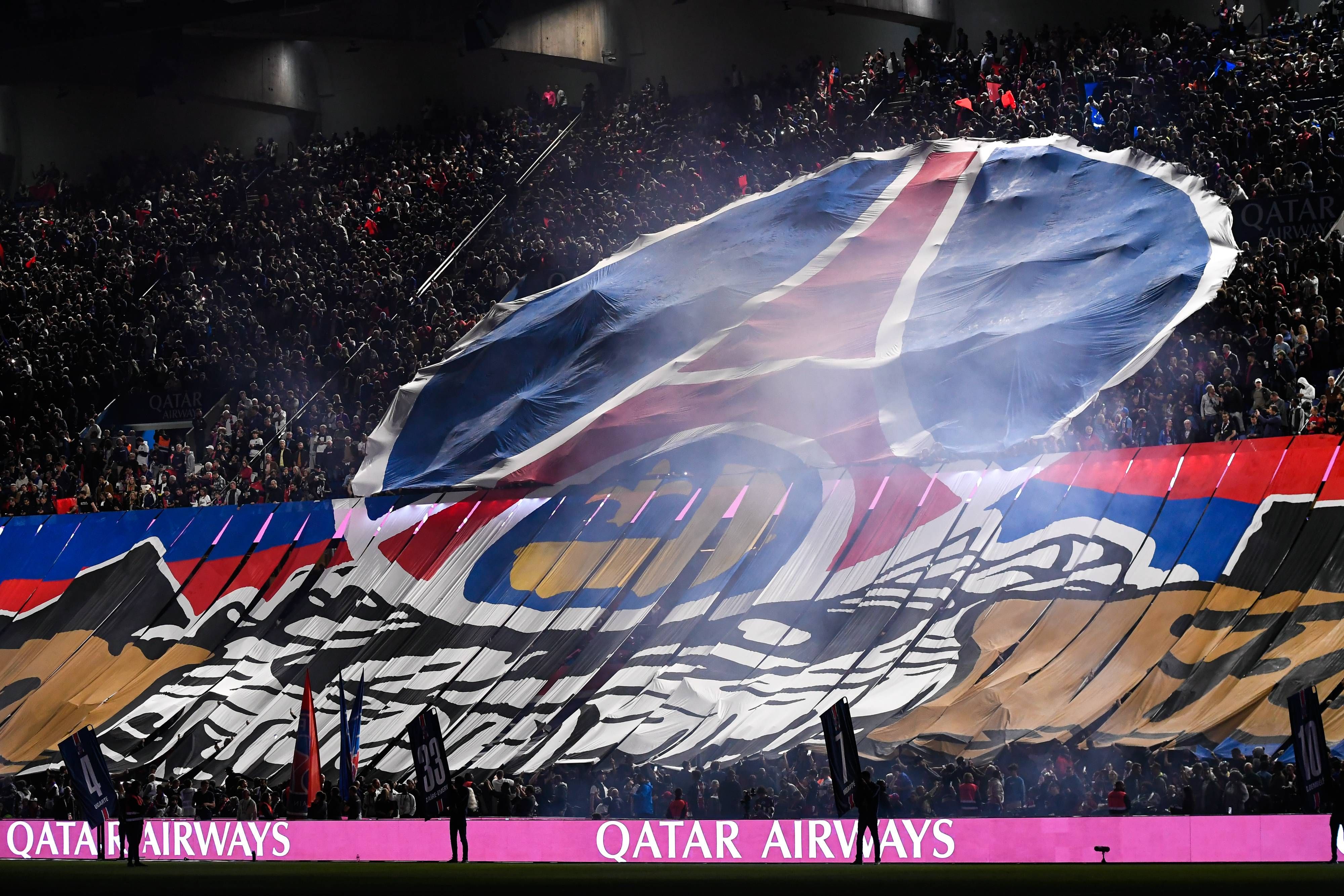 La grada ultra del PSG.