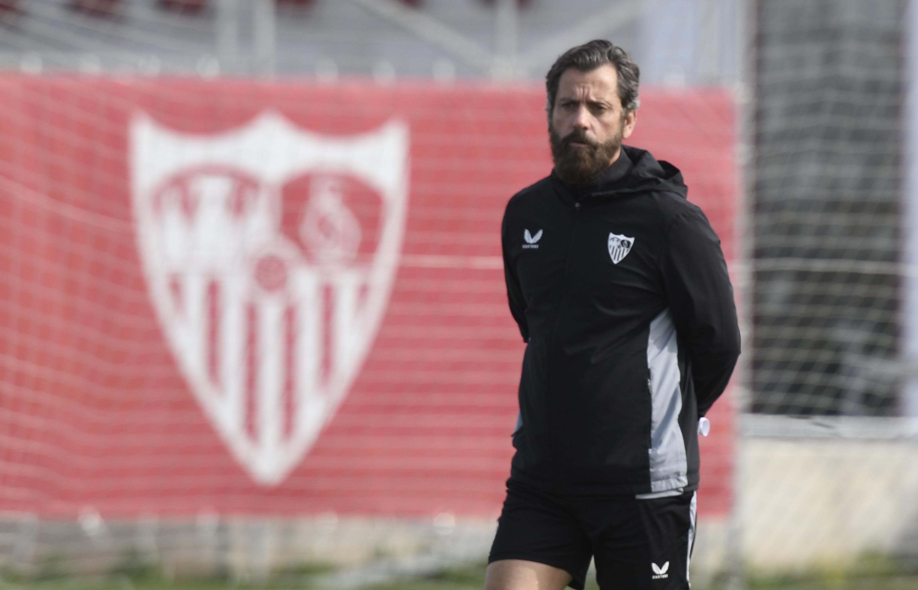 Quique Sánchez Flores, en el entrenamiento