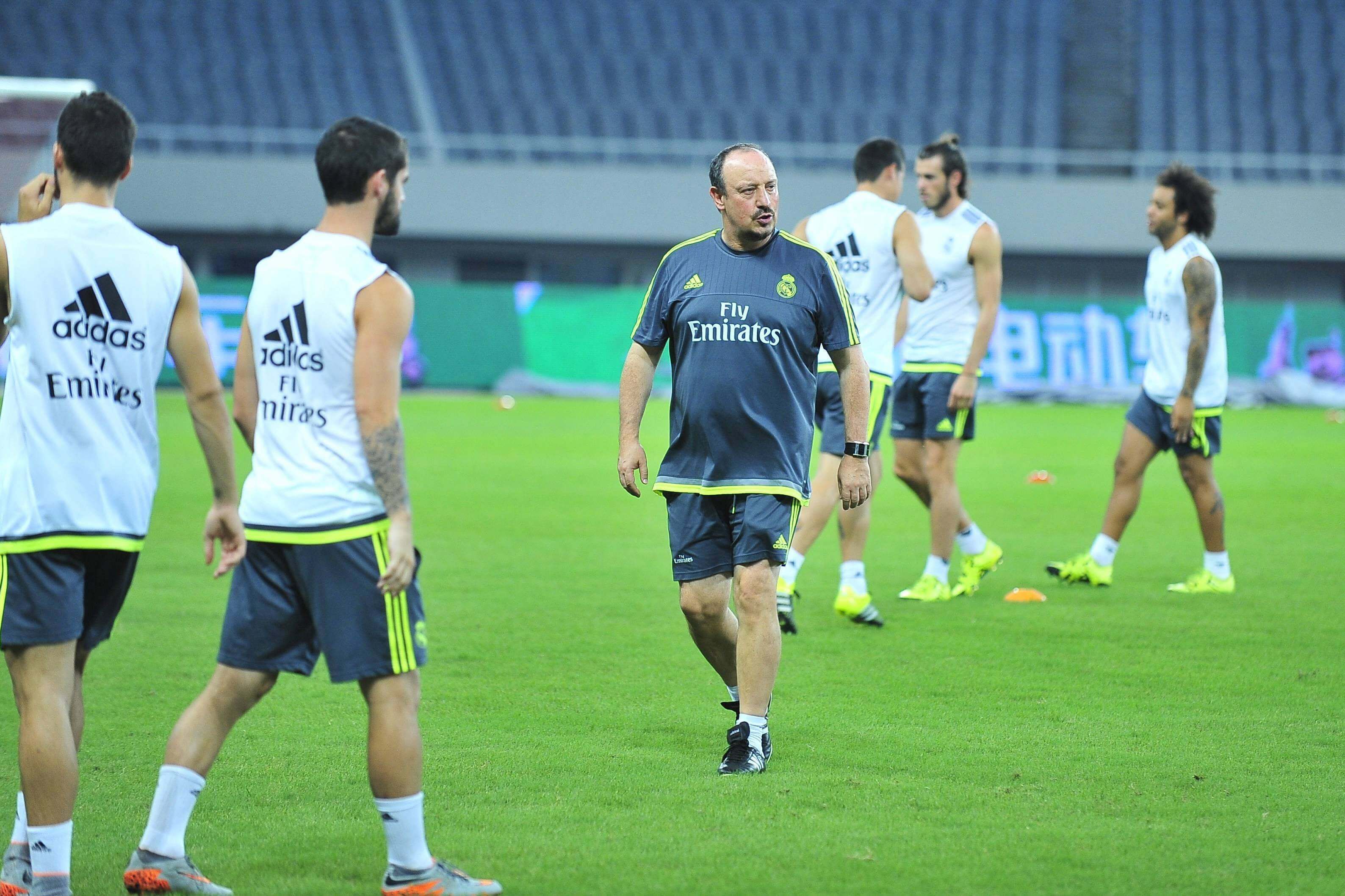  Rafa Benítez en un entrenamiento con el Real Madrid