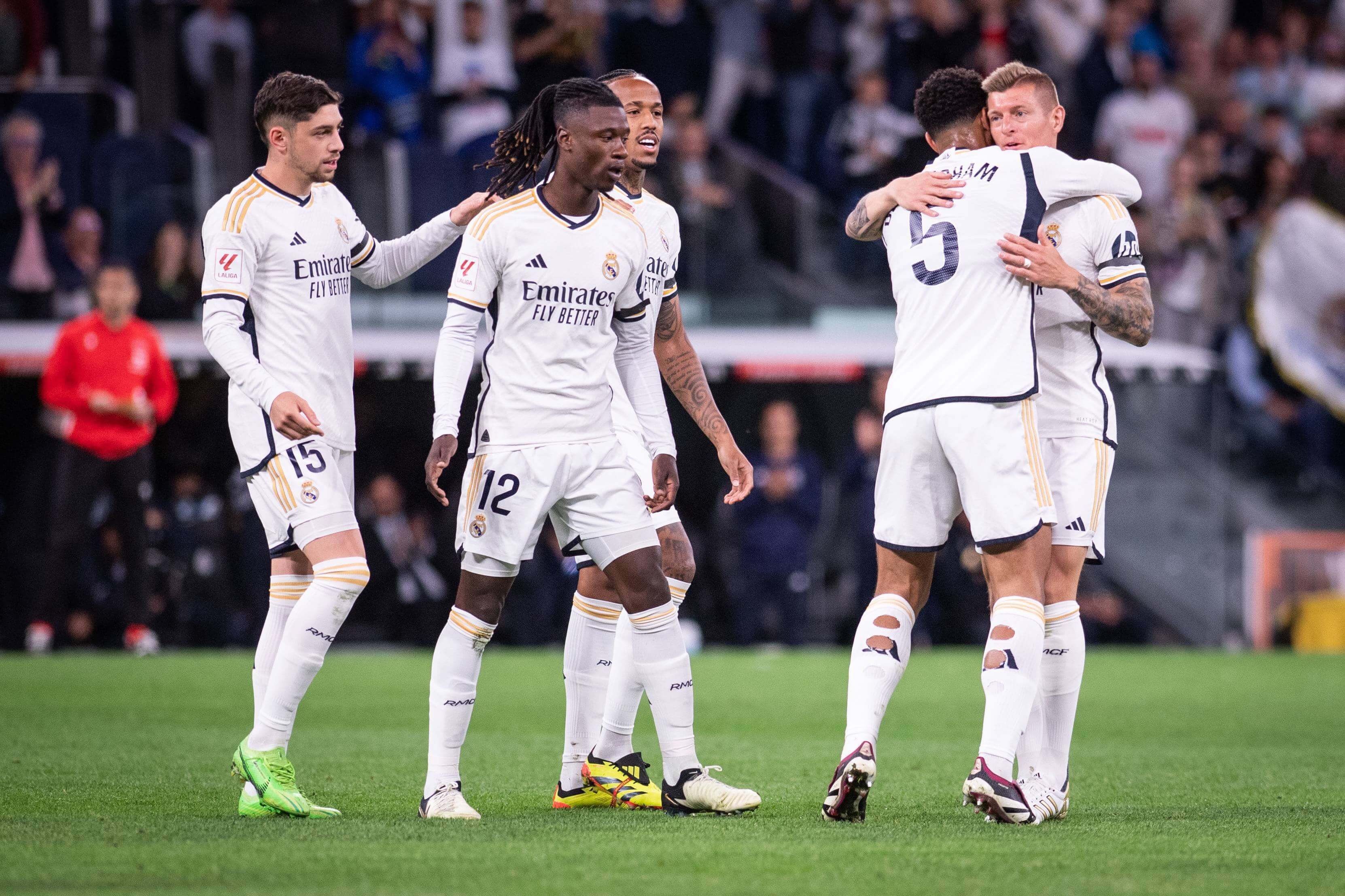 Celebración de un gol madridista en el Real Madrid-Alavés.