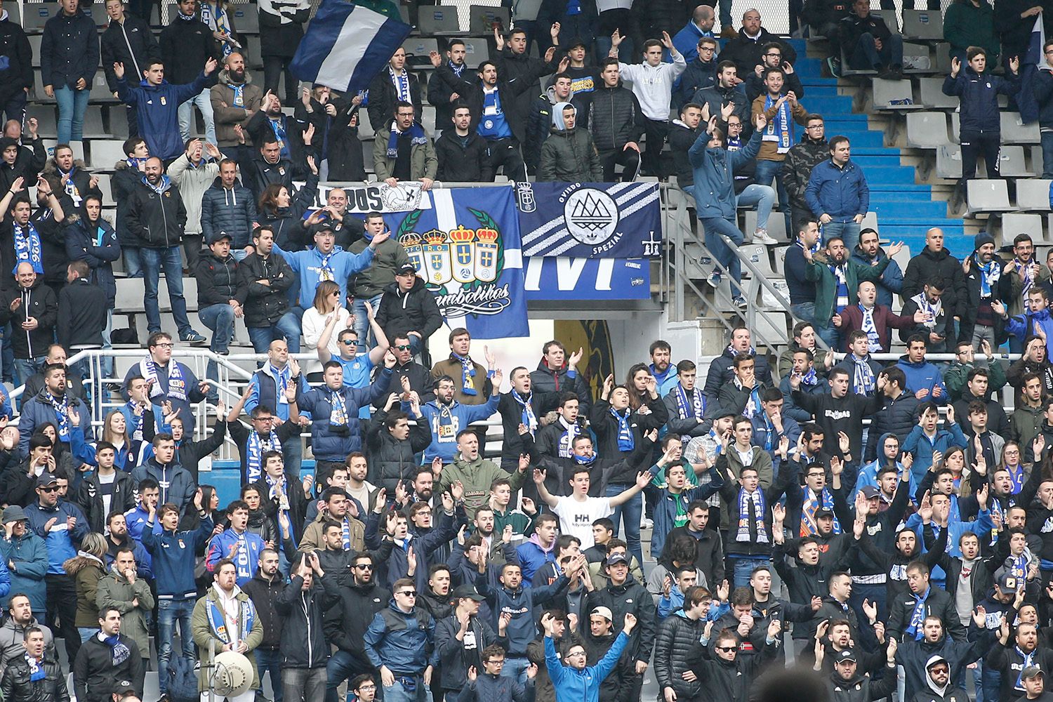 Una de las gradas del Tartiere durante un partido.