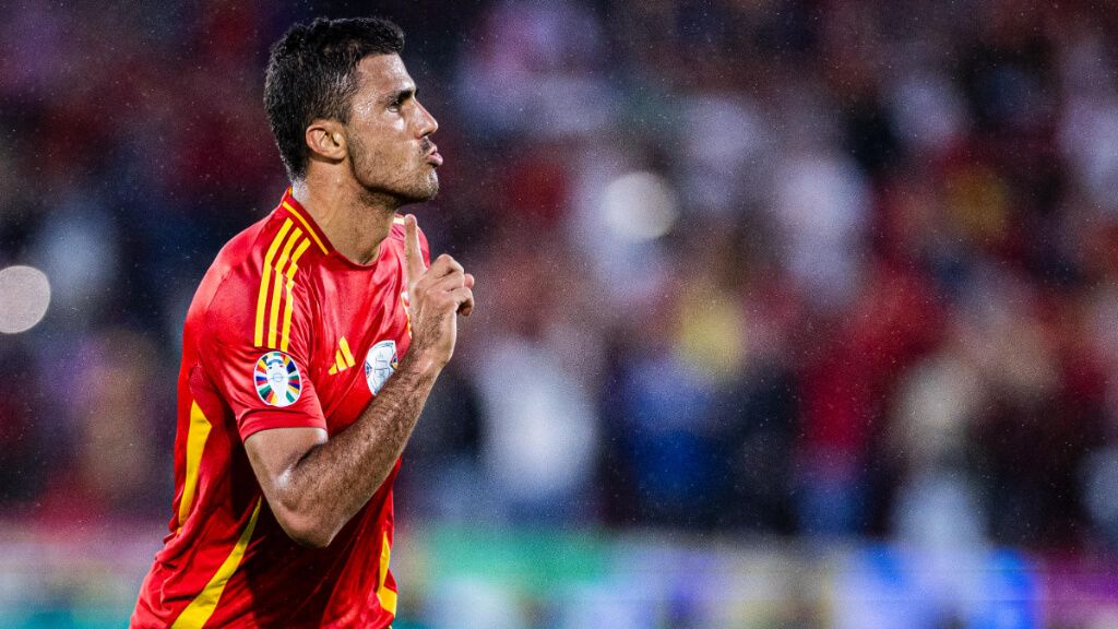  Rodri tras marcar el gol a Georgia (X:@SEFutbol)