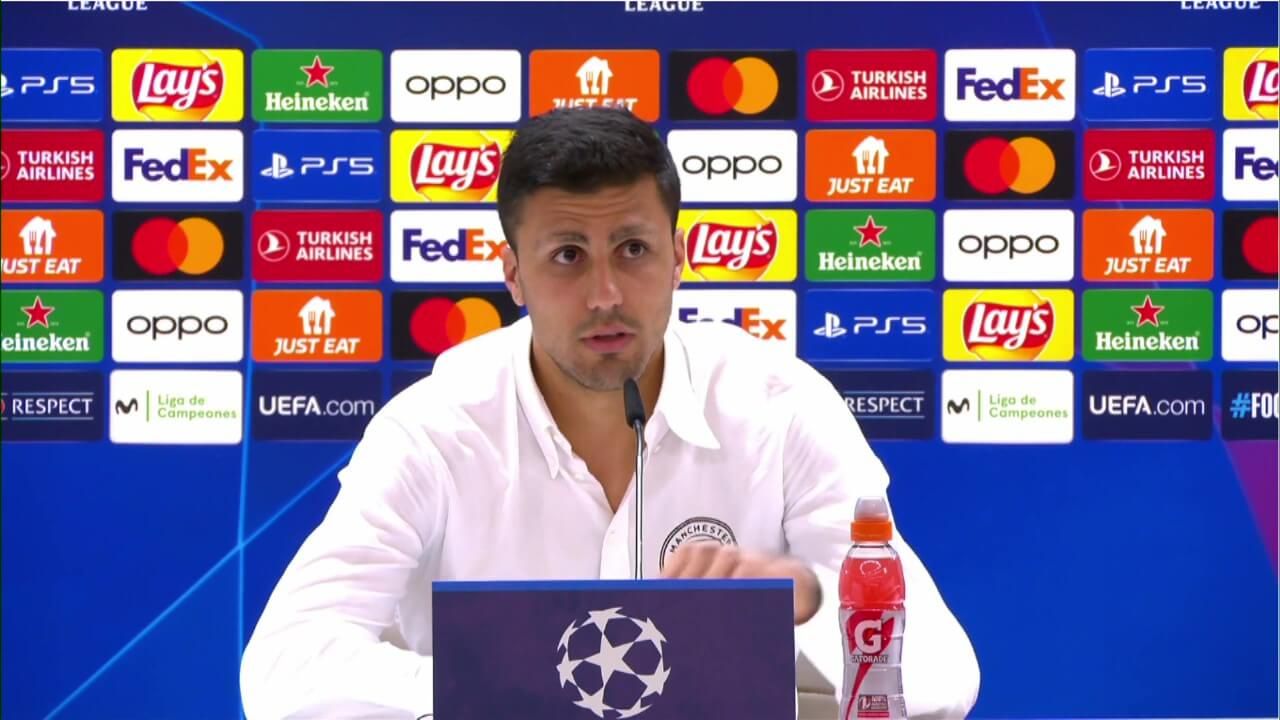 Rodri, en la rueda de prensa previa al Real Madrid-Manchester City.