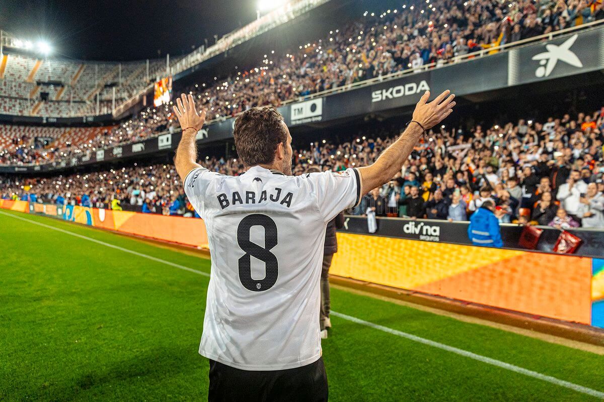Rubén Baraja, en el partido de Leyendas del Triplete.