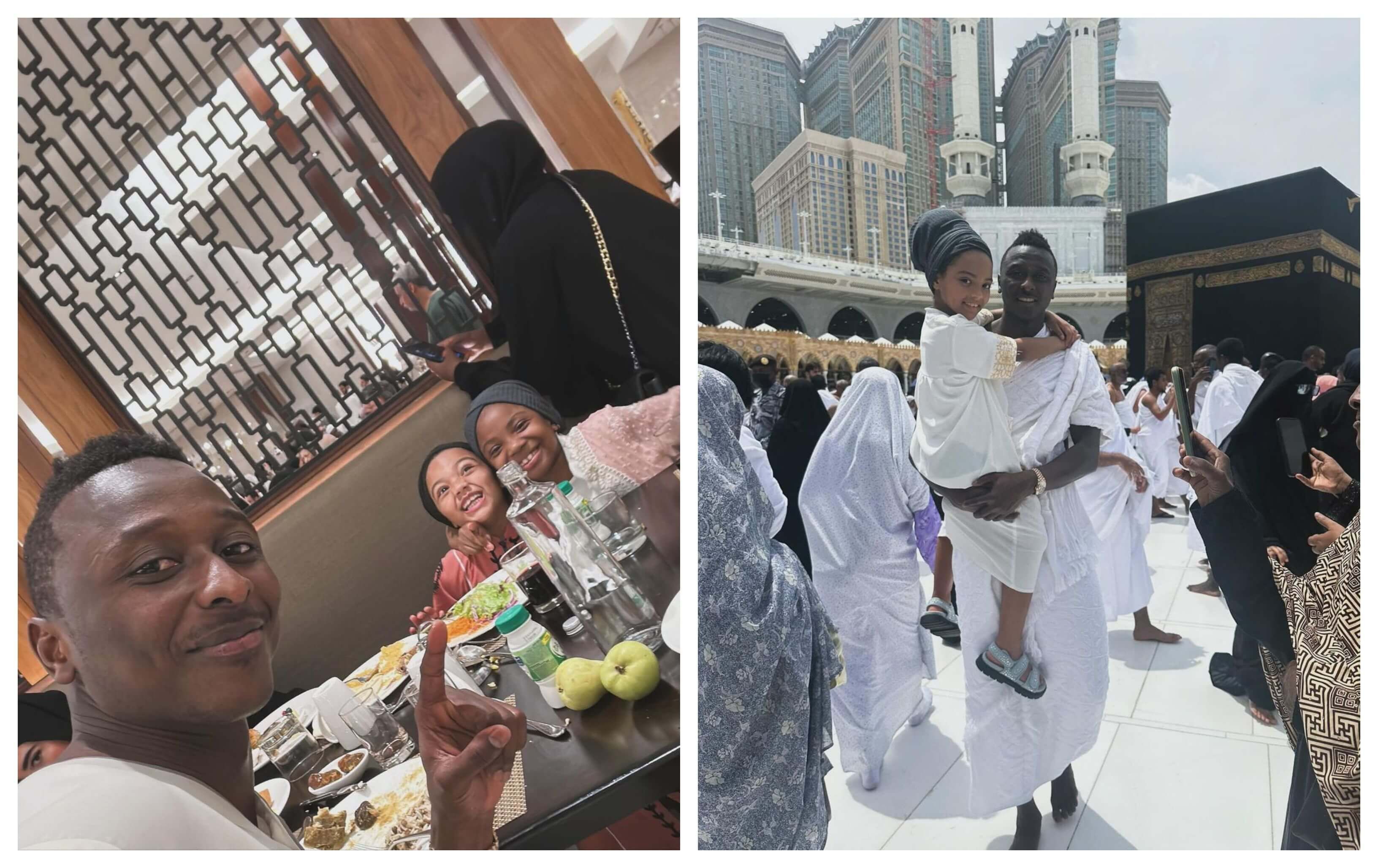 Sadiq Umar con sus hijas en La Meca.