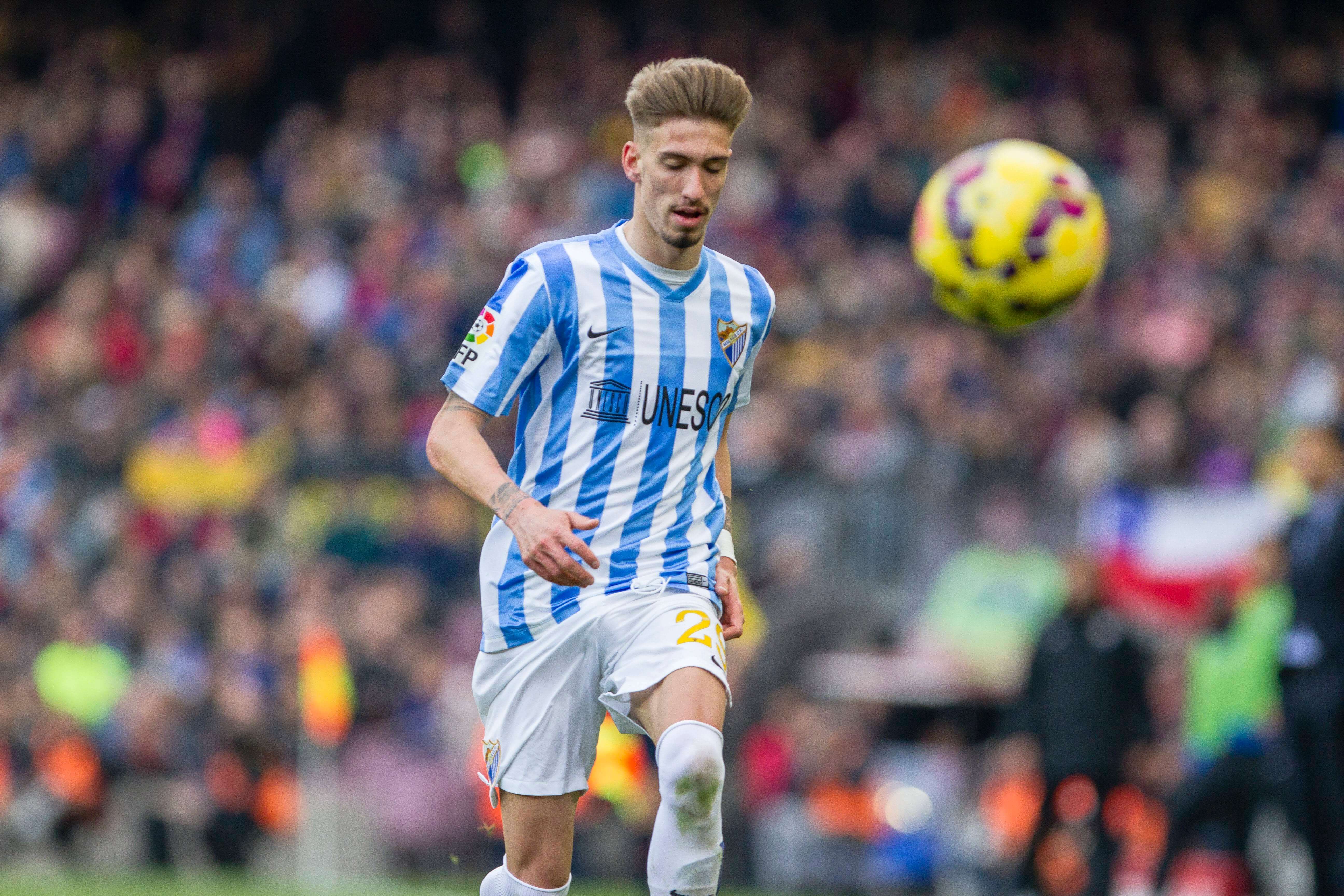  Samu Castillejo, en su etapa en el Málaga CF.