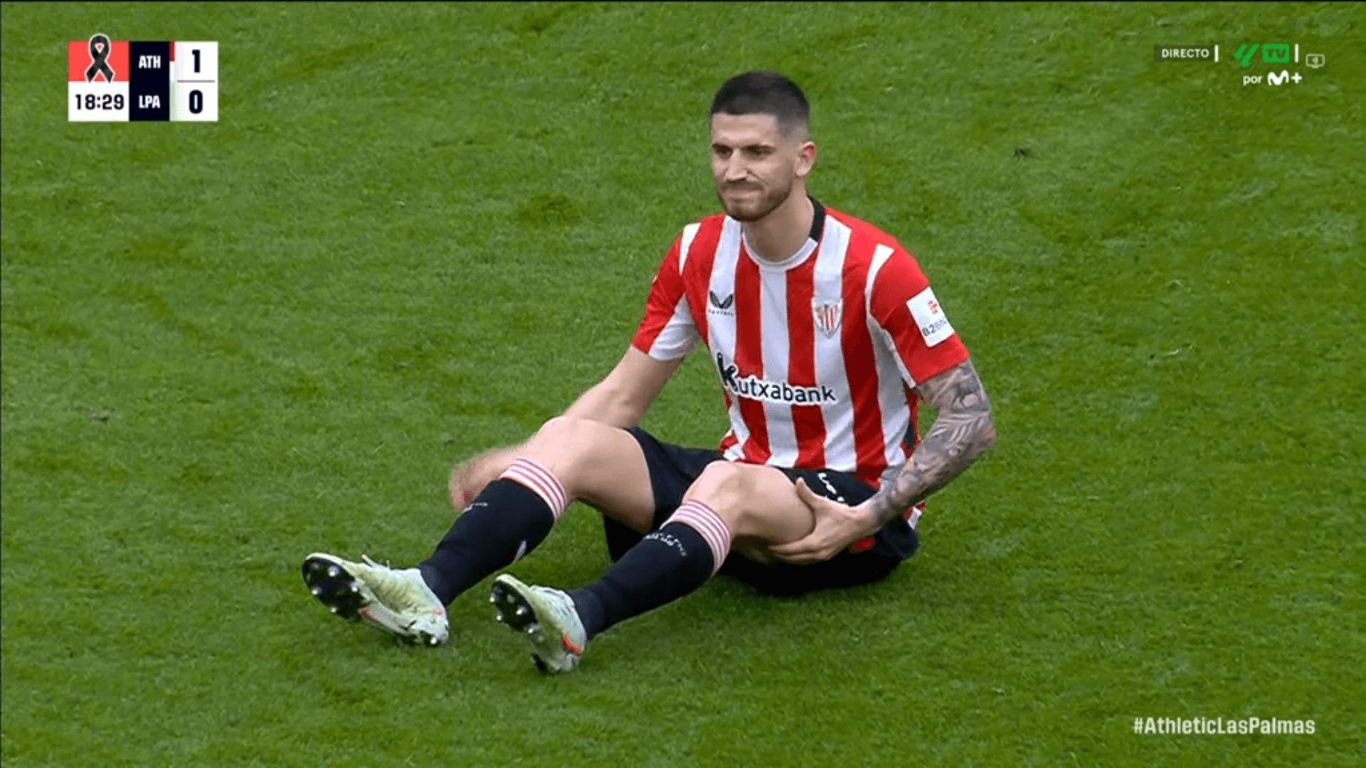  El navarro Oihan Sancet, lesionado ante Las Palmas.