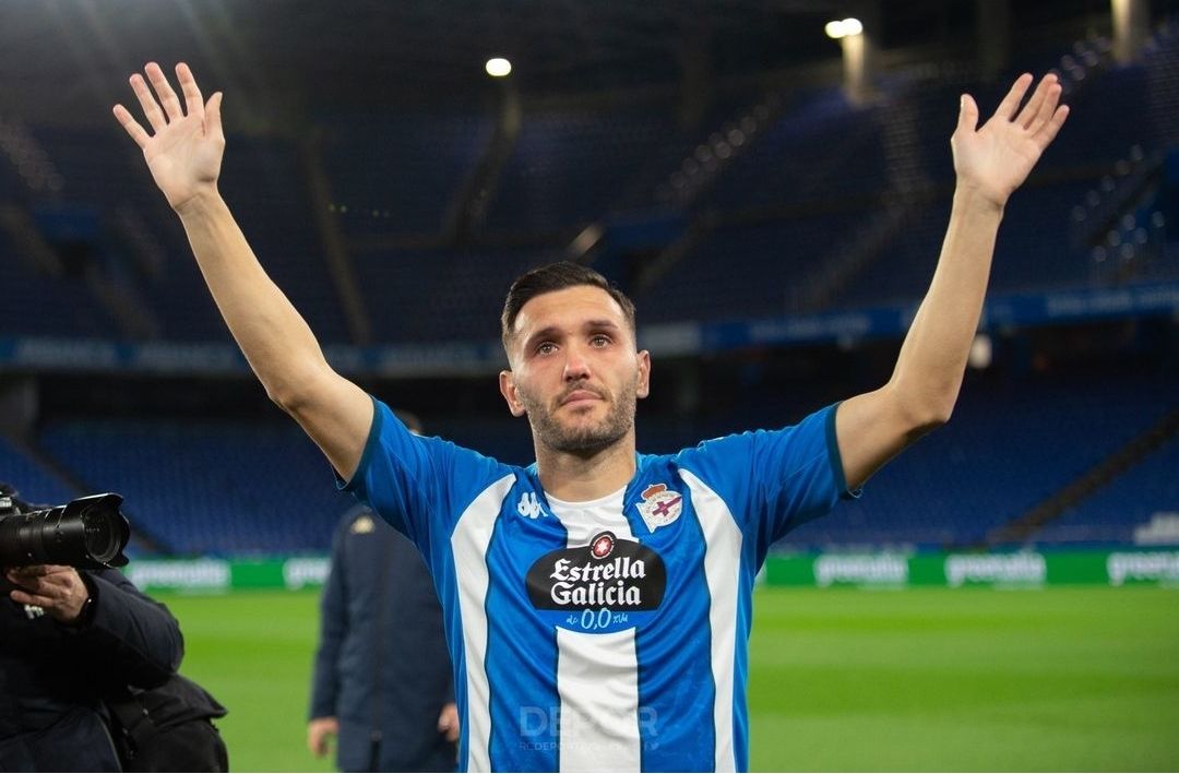  Lucas Pérez en su presentación como jugador del Deportivo