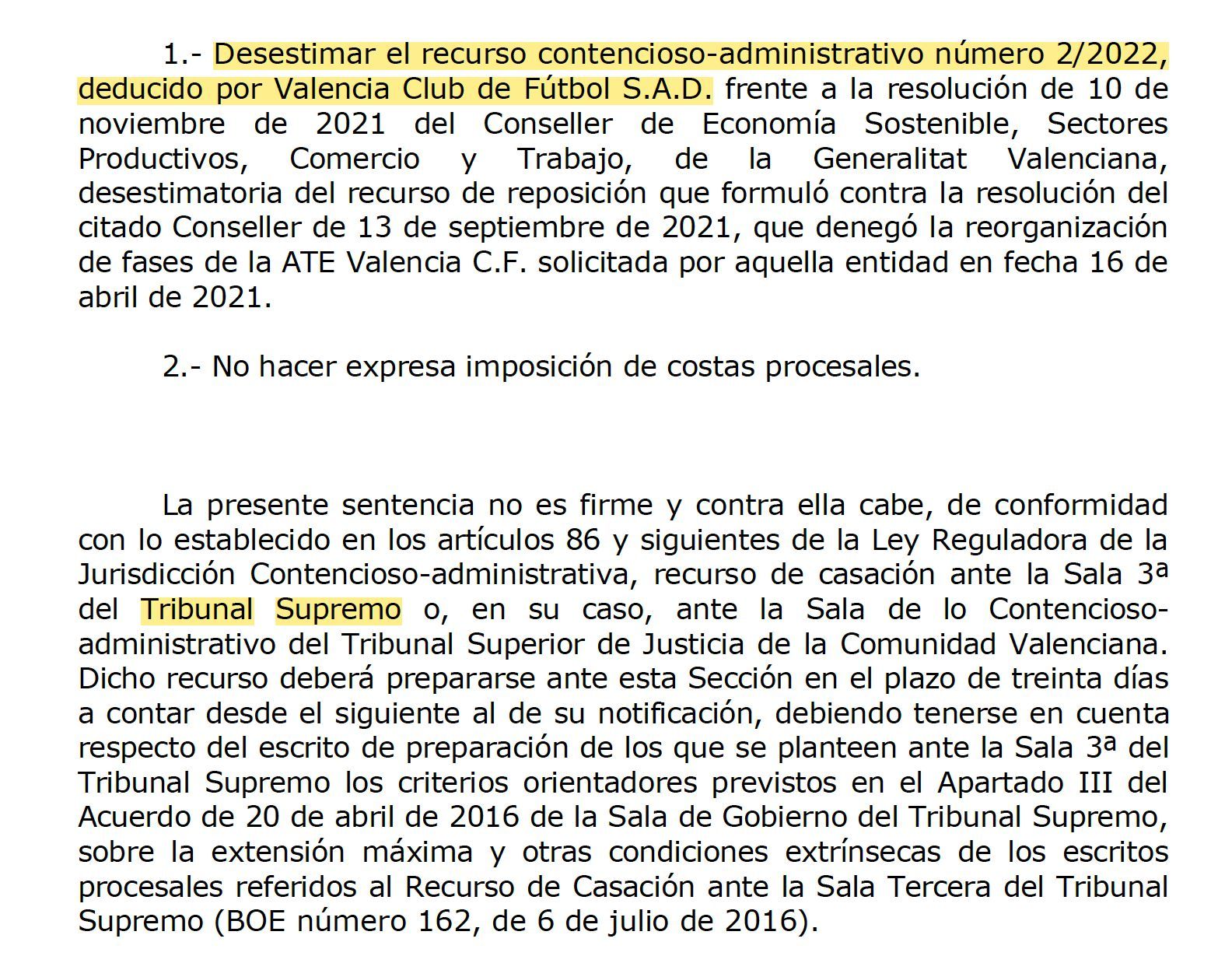  Sentencias caducidad ATE Nou Mestalla