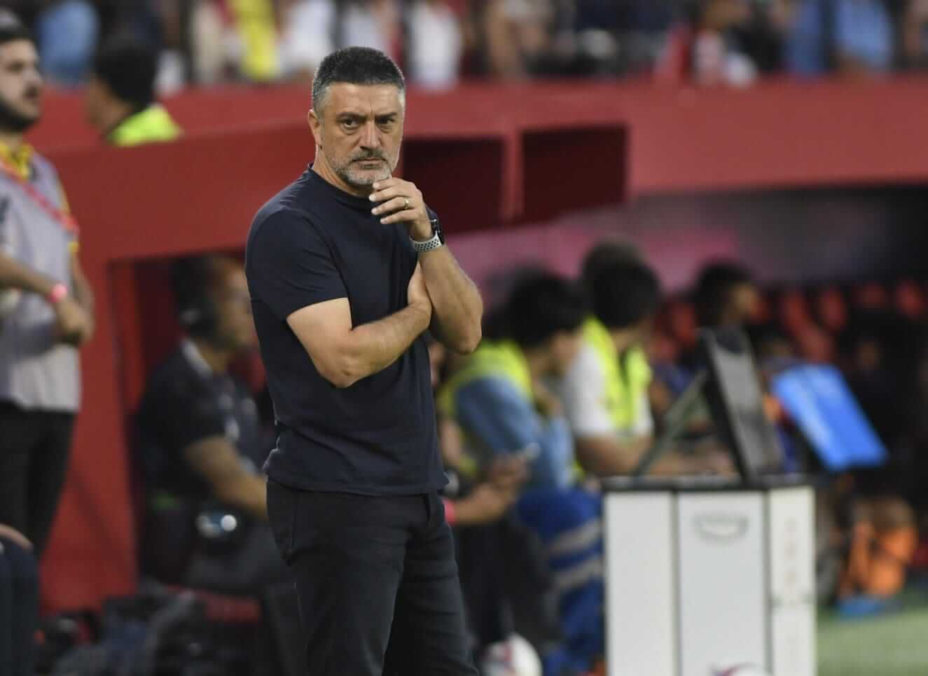  García Pimienta, en el Sevilla-Valladolid.