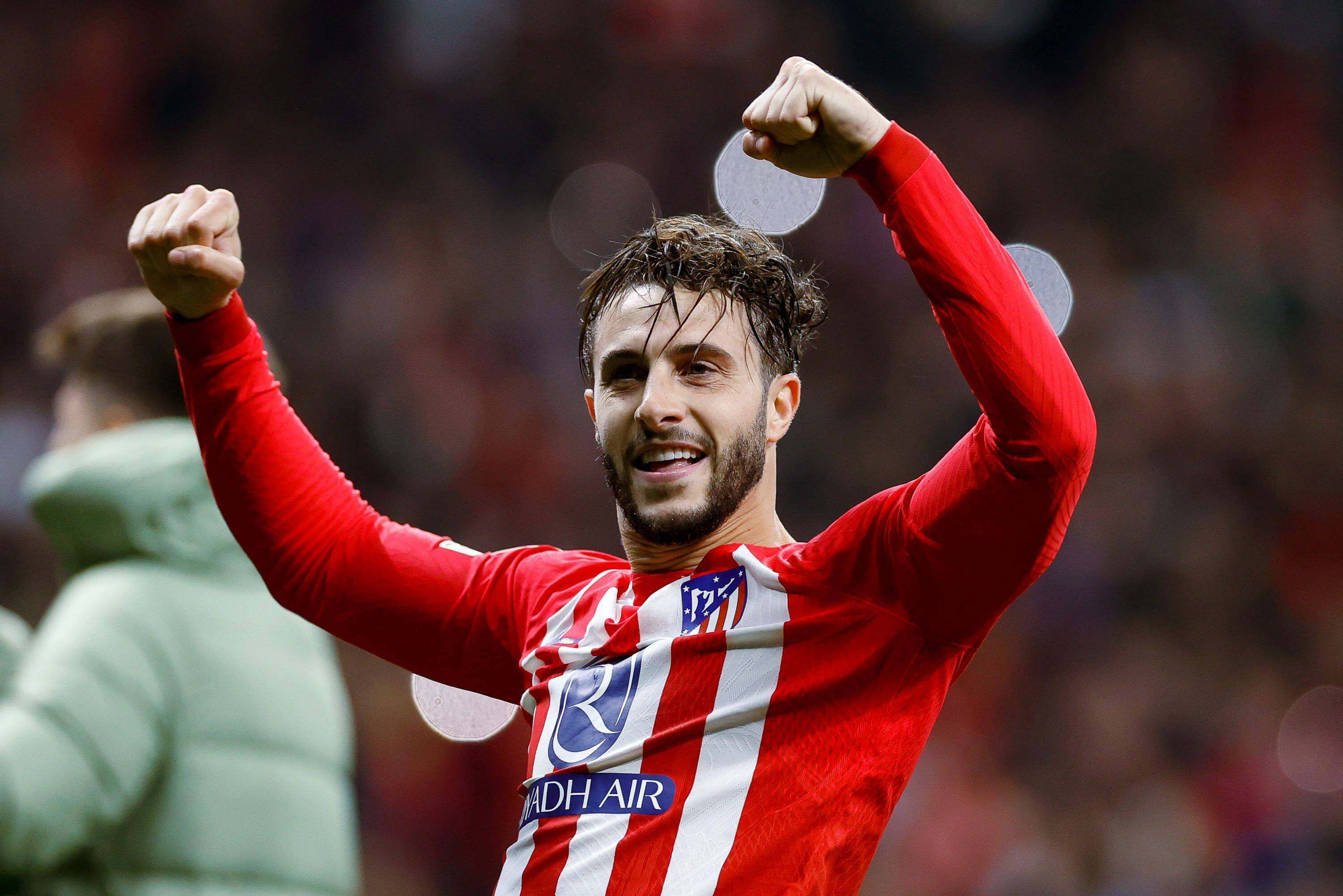 Mario Hermoso celebrando una victoria del Atlético.
