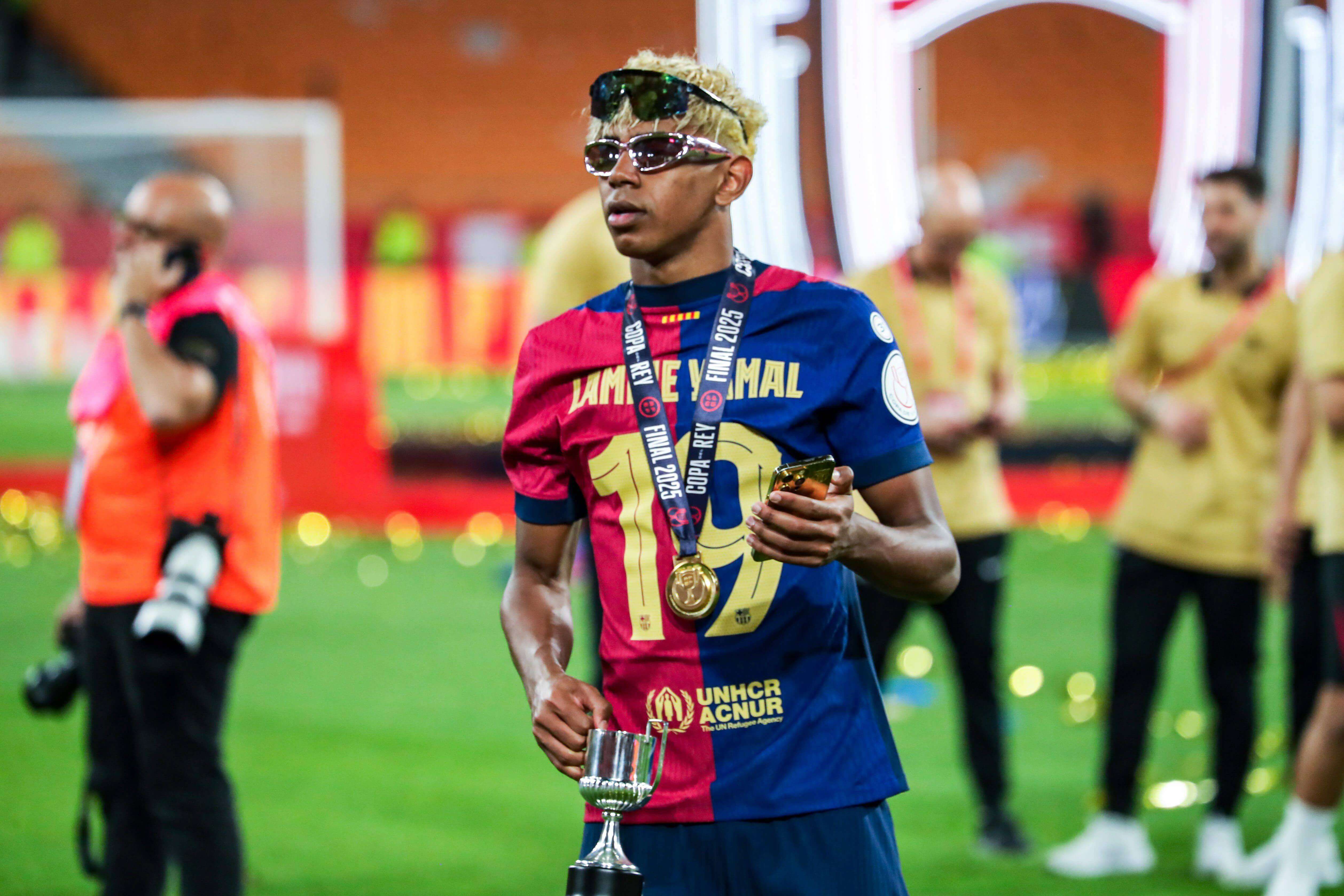  Lamine Yamal en la celebración de la Copa del Rey