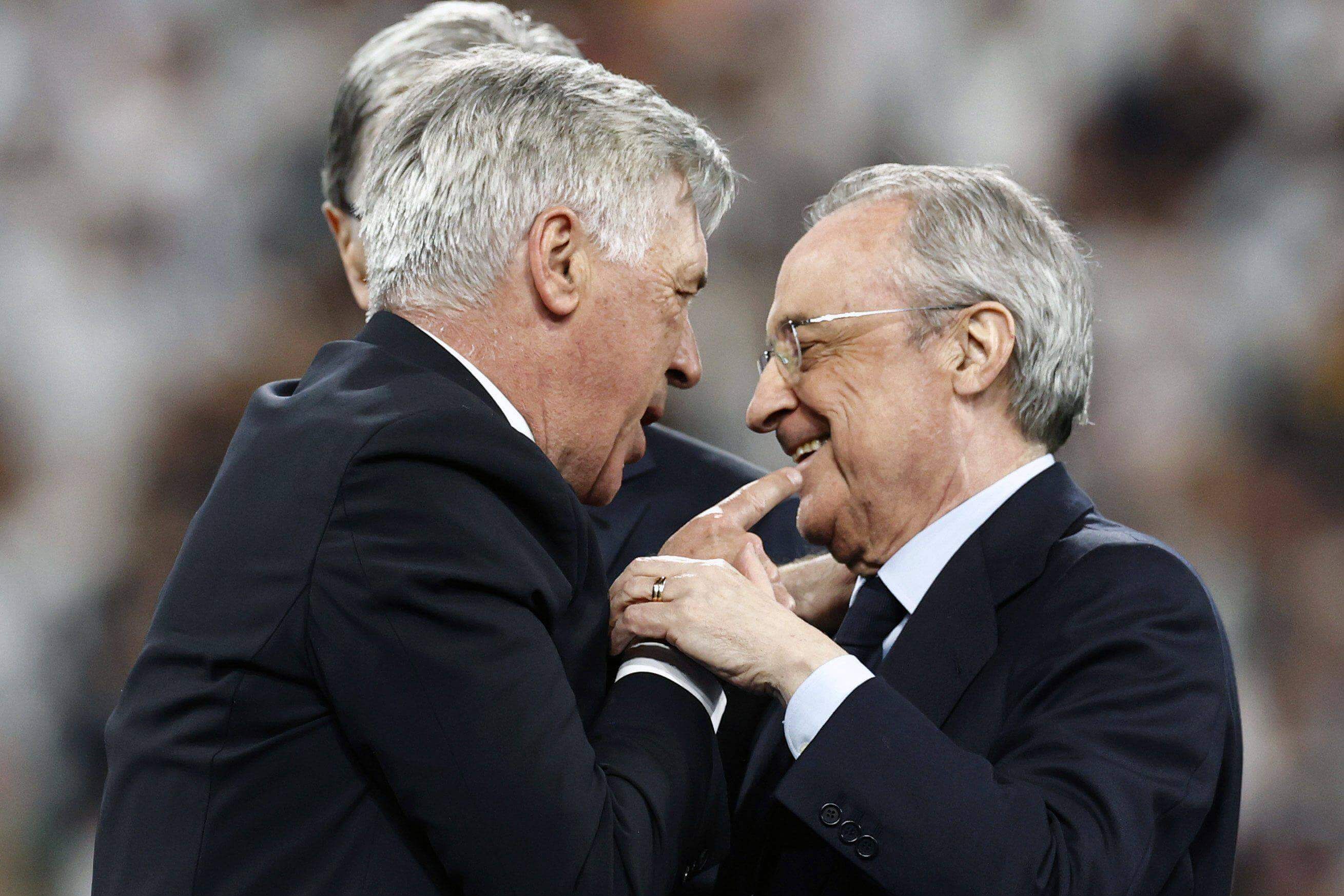 Carlo Ancelotti y Florentino Pérez, tras la 14ª Champions del Real Madrid