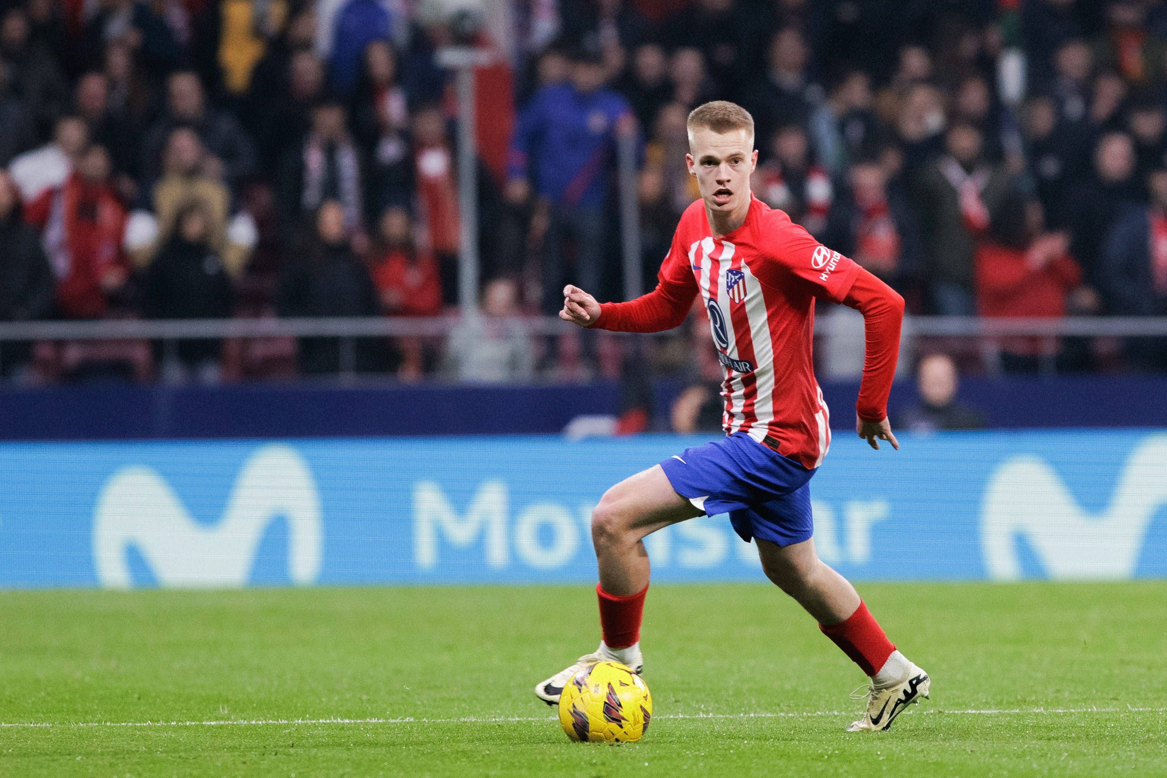 Arthur Vermeeren, en su debut con el Atlético de Madrid.