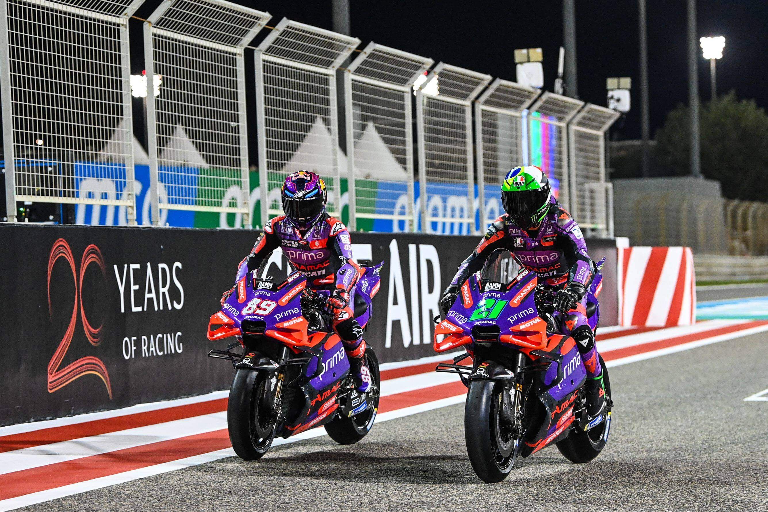  Jorge Martín y Franco Mordbidelli, con el equipo Pramac de MotoGP.