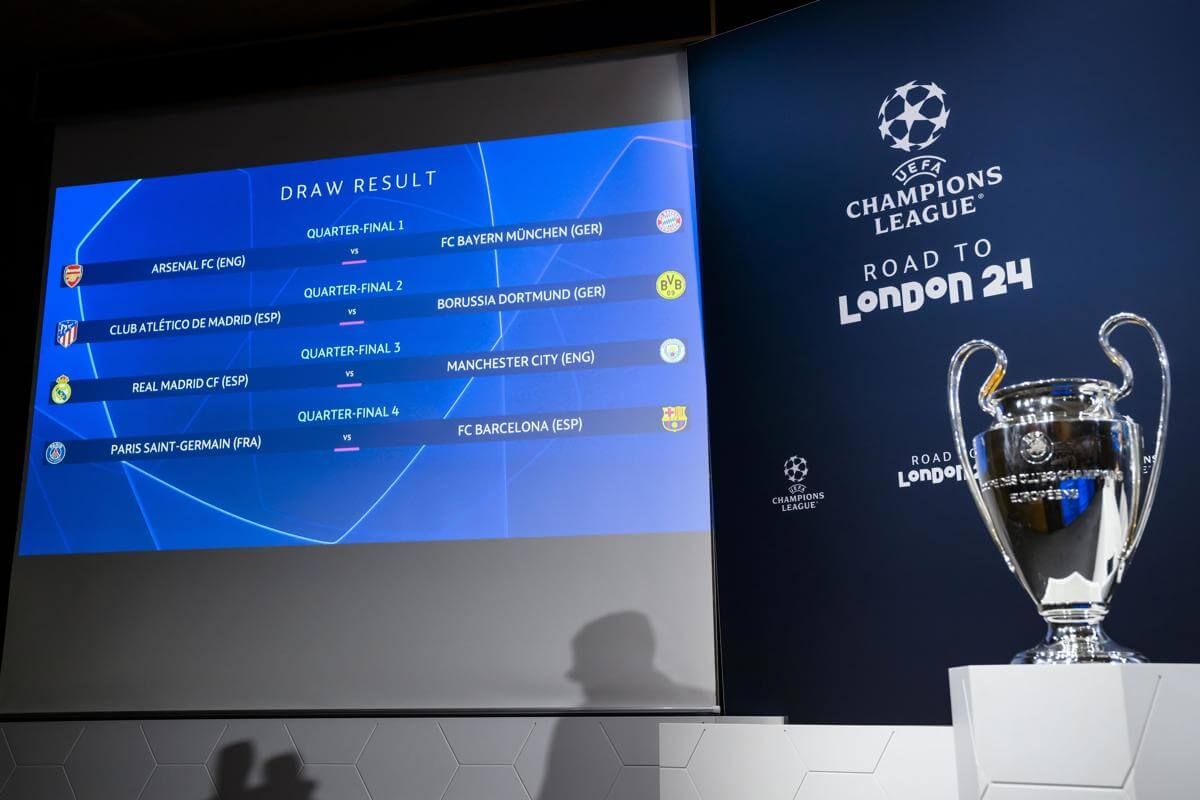  Así quedan los cruces de cuartos de final de la Champions League 2024.