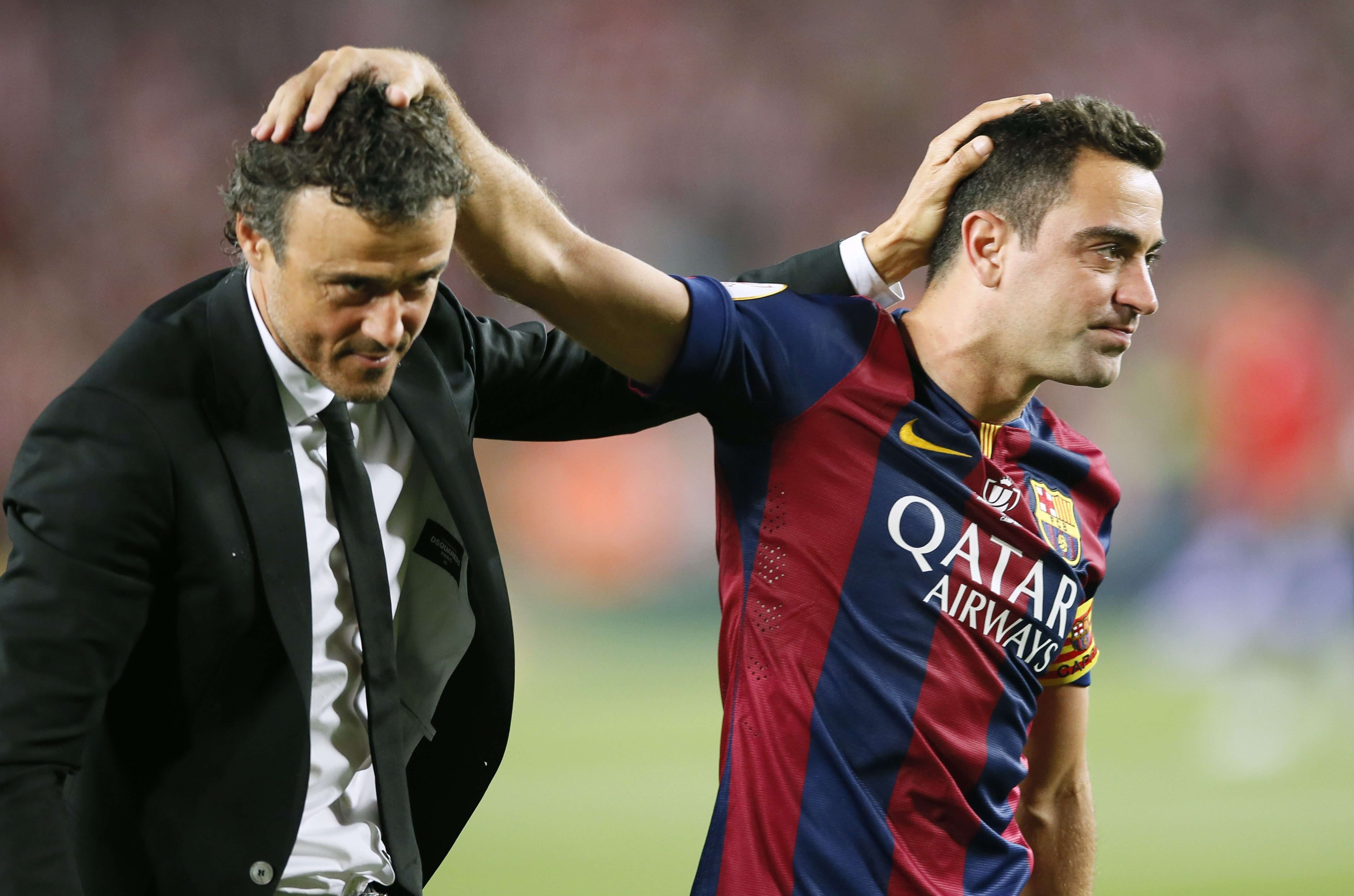 Xavi Hernández y Luis Enrique en su última etapa juntos en el Barça