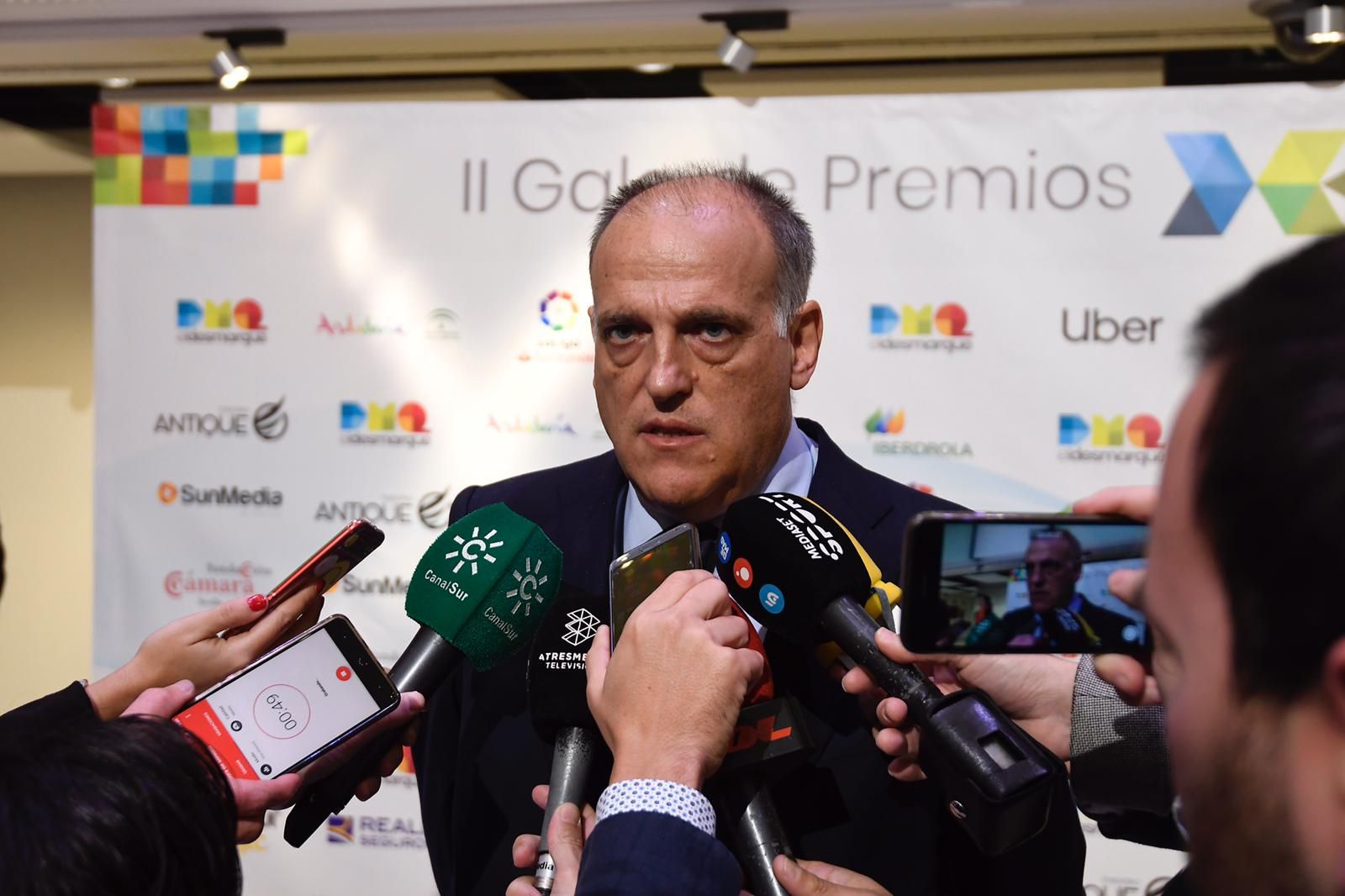  Javier Tebas, en los Premios DEX.
