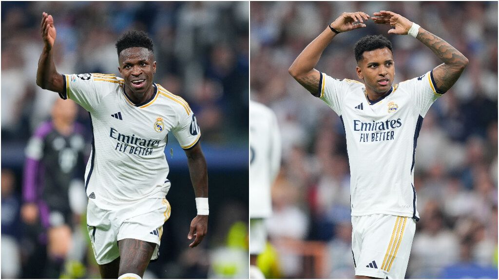 Vinicius y Rodrygo alentando a la grada ante el Bayern (Fuente: Europa Press)