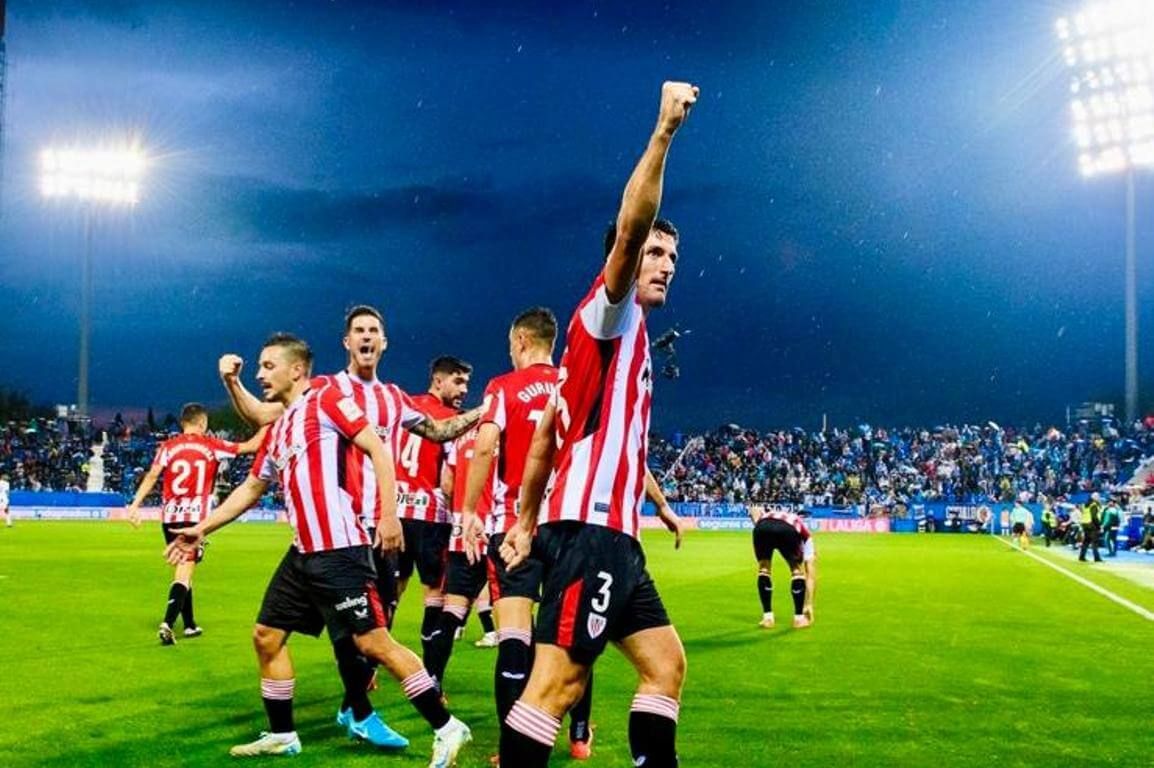  Así celebró el central internacional Dani Vivian su gol ante el CD Leganés en Butarque.