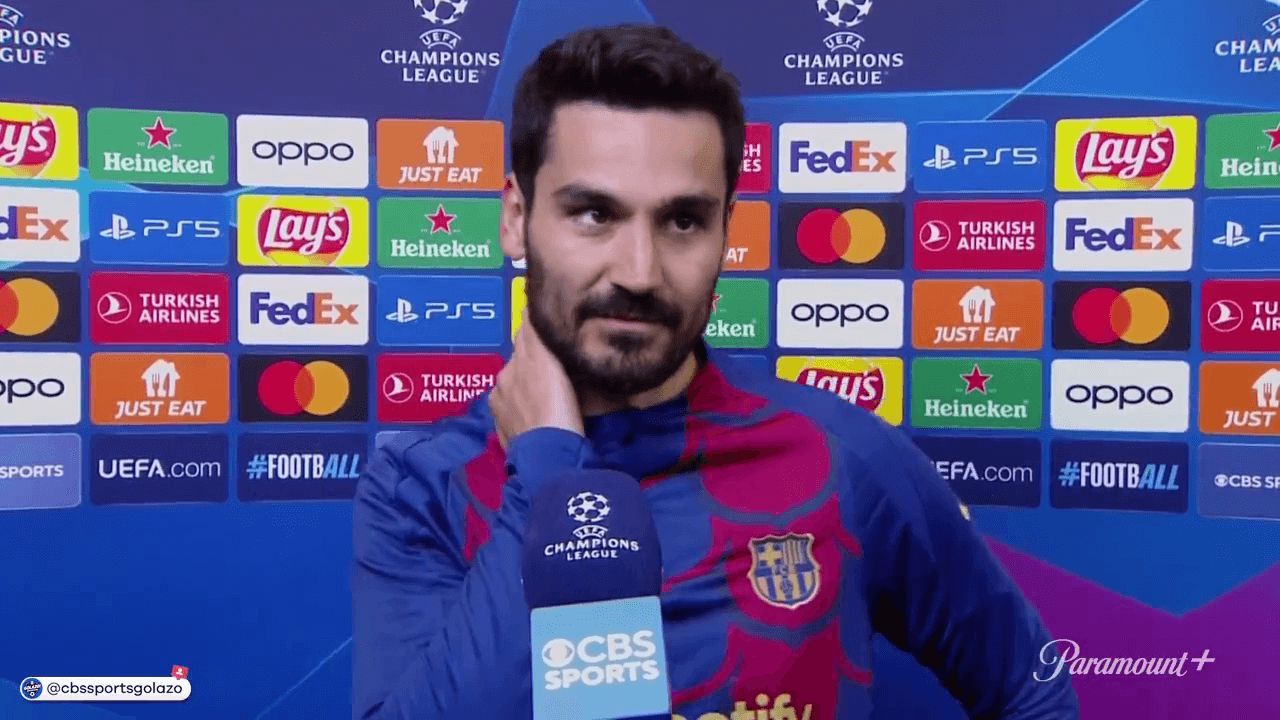  Ilkay Gündogan, en zona mixta.