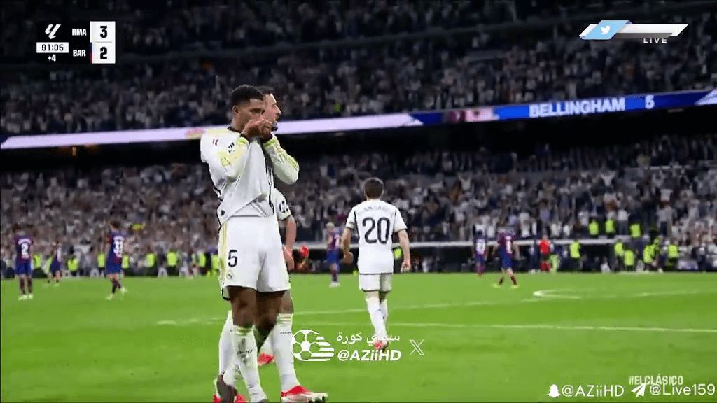  Jude Bellingham celebra su gol ante el FC Barcelona (Redes Sociales)