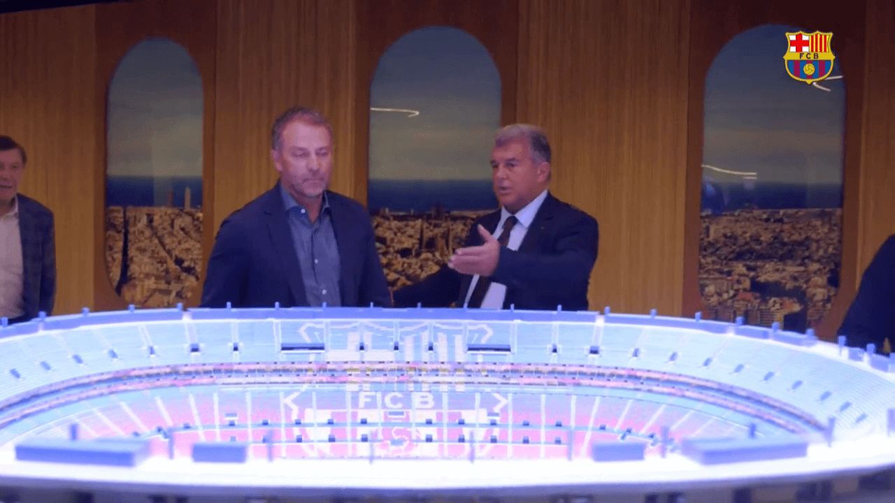  Hansi Flick, junto a Joan Laporta (FC Barcelona)