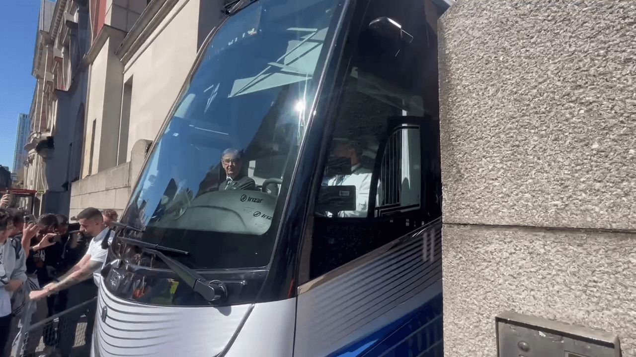 Los problemas del autobús del Real Madrid en su llegada a Londres