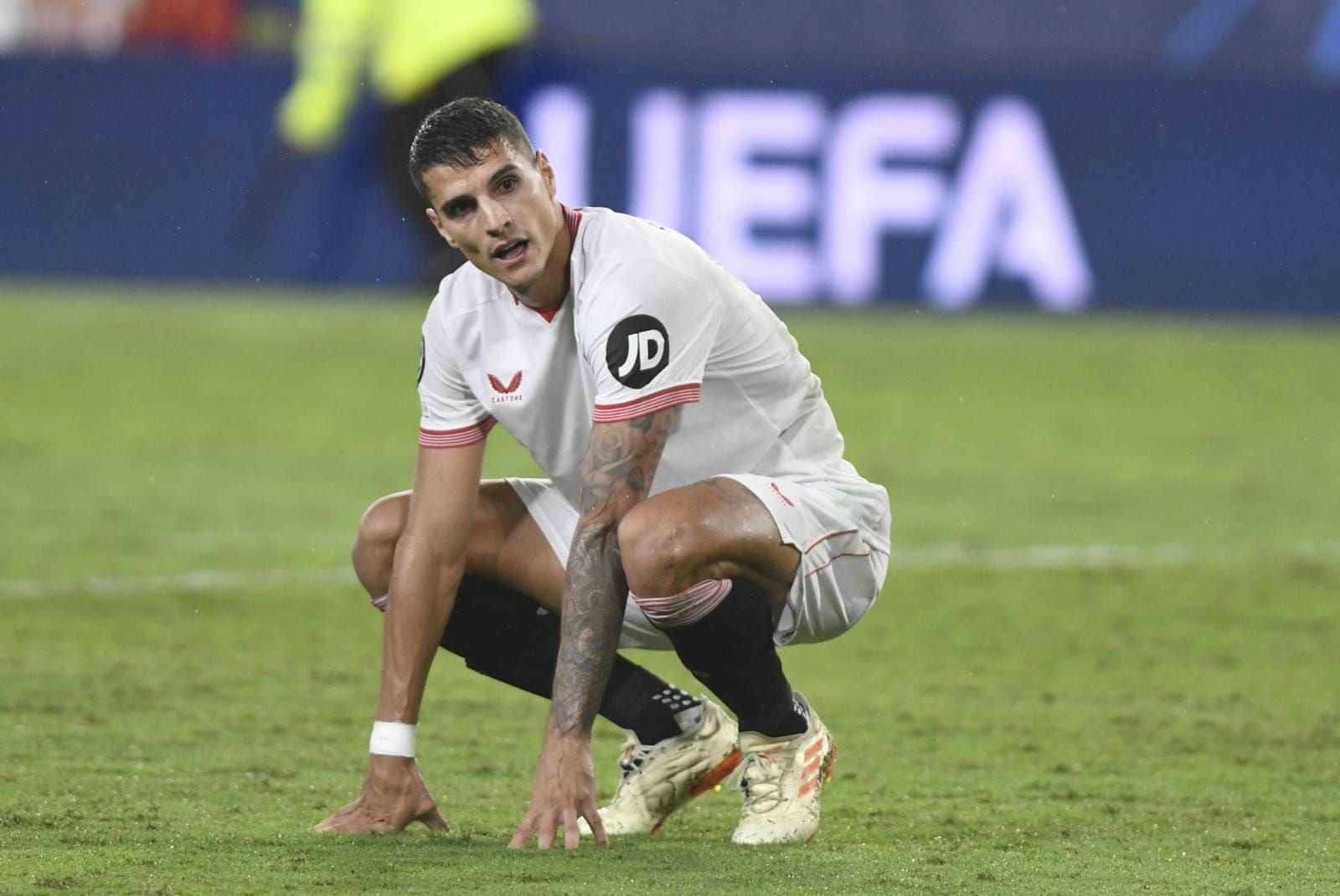 Lamela, ante el Arsenal.